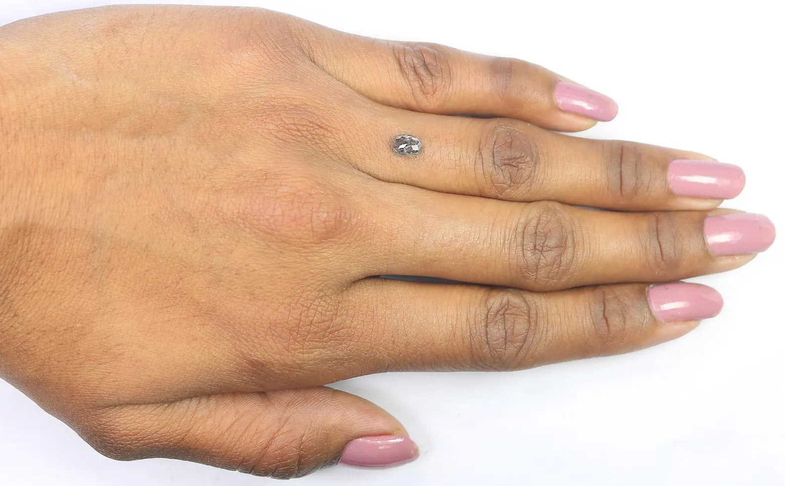 0.52 Ct Natural Loose Oval Shape Diamond Salt And Pepper Oval Diamond 5.80 MM Natural Black Grey Color Oval Rose Cut Diamond QN982