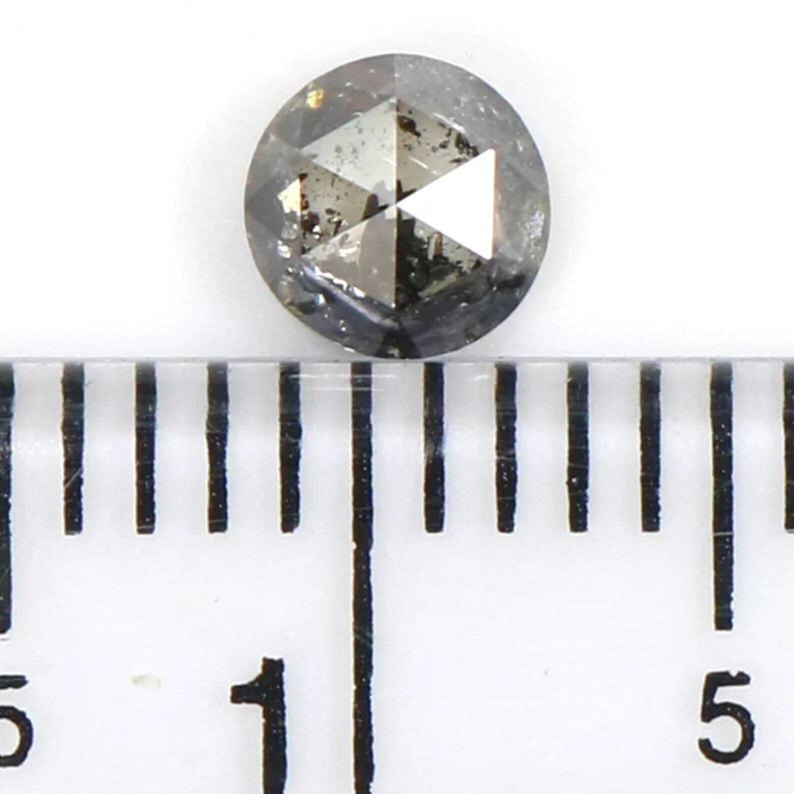 0.39 CT Natural Loose Round Shape Diamond Salt And Pepper Round Cut Diamond 4.20 MM Natural Black Grey Color Round Rose Cut Diamond NQ9310