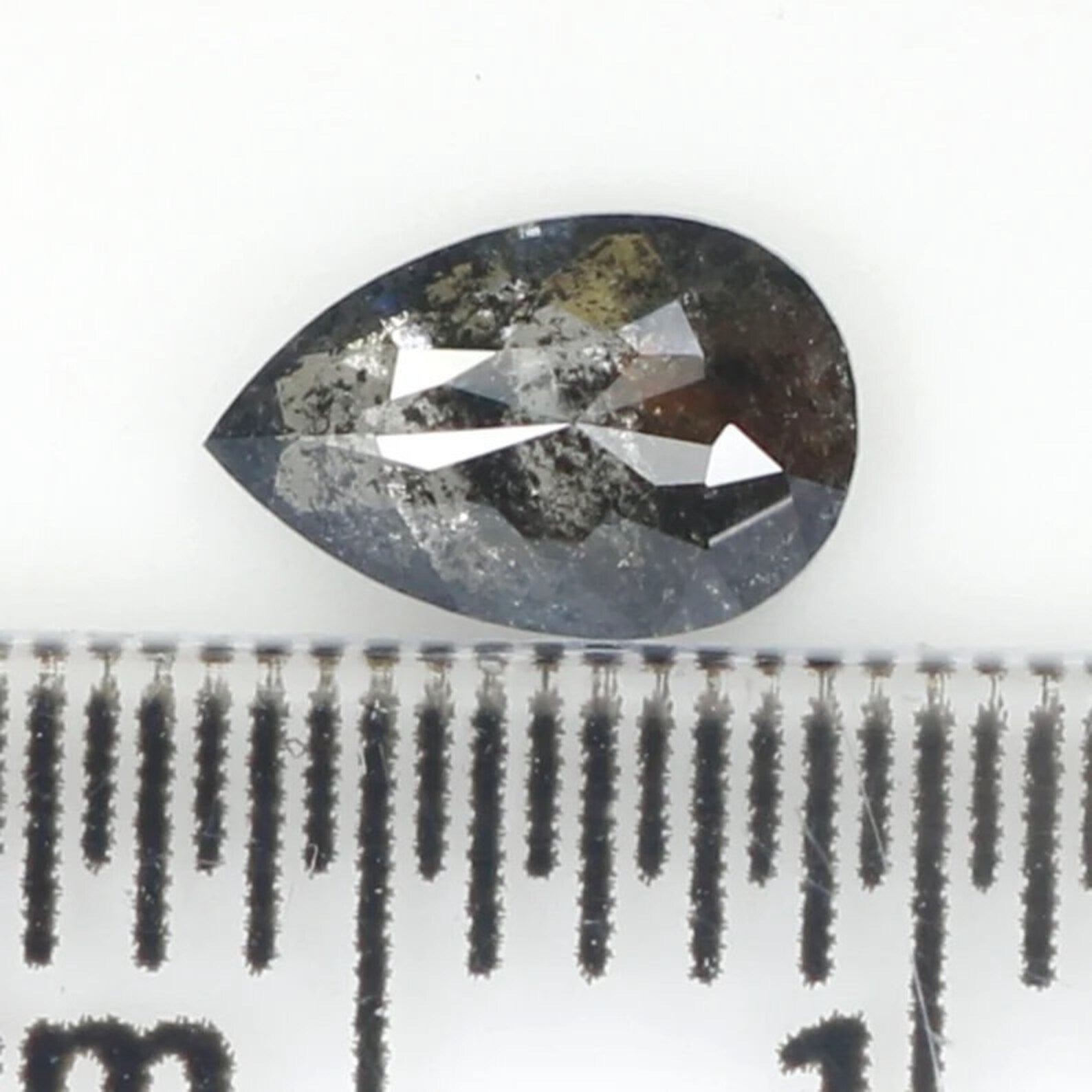 0.36 CT Natural Loose Pear Shape Diamond Salt And Pepper Pear Diamond 6.00 MM Natural Diamond Black Grey Color Pear Rose Cut Diamond NQ1205