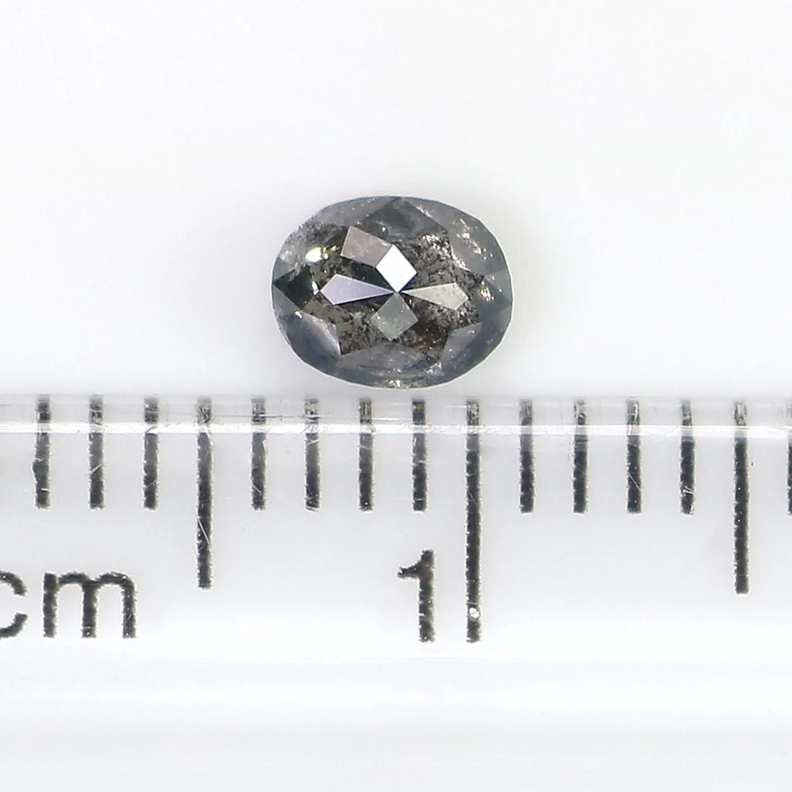 0.32 Ct Natural Loose Oval Shape Diamond Salt And Pepper Oval Cut Diamond 4.50 MM Black Grey Color Oval Shape Rose Cut Diamond QN9185