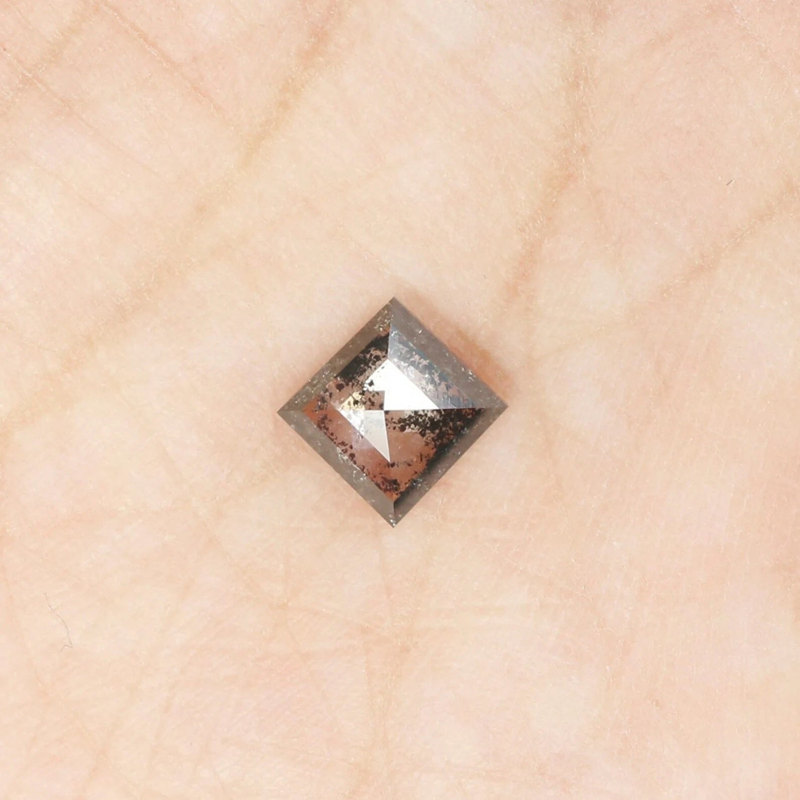 0.70 CT Natural Loose Kite Shape Diamond Salt And Pepper Kite Diamond 7.10 MM Natural Loose Black Grey Color Kite Rose Cut Diamond QN930