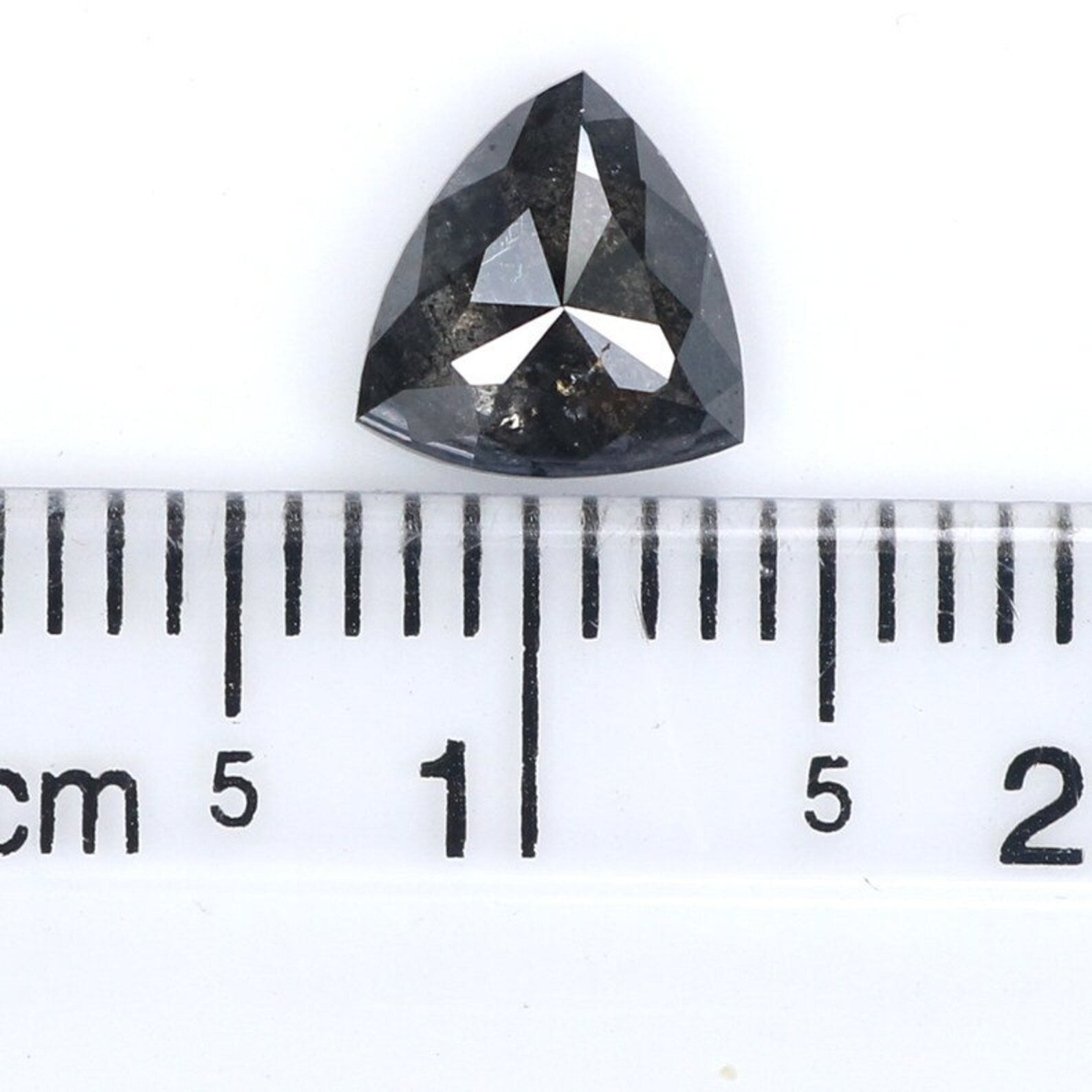 1.02 CT Natural Loose Triangle Diamond Salt And Pepper Triangle Diamond 6.90 MM Natural Black Grey Color Triangle Rose Cut Diamond NQ9566