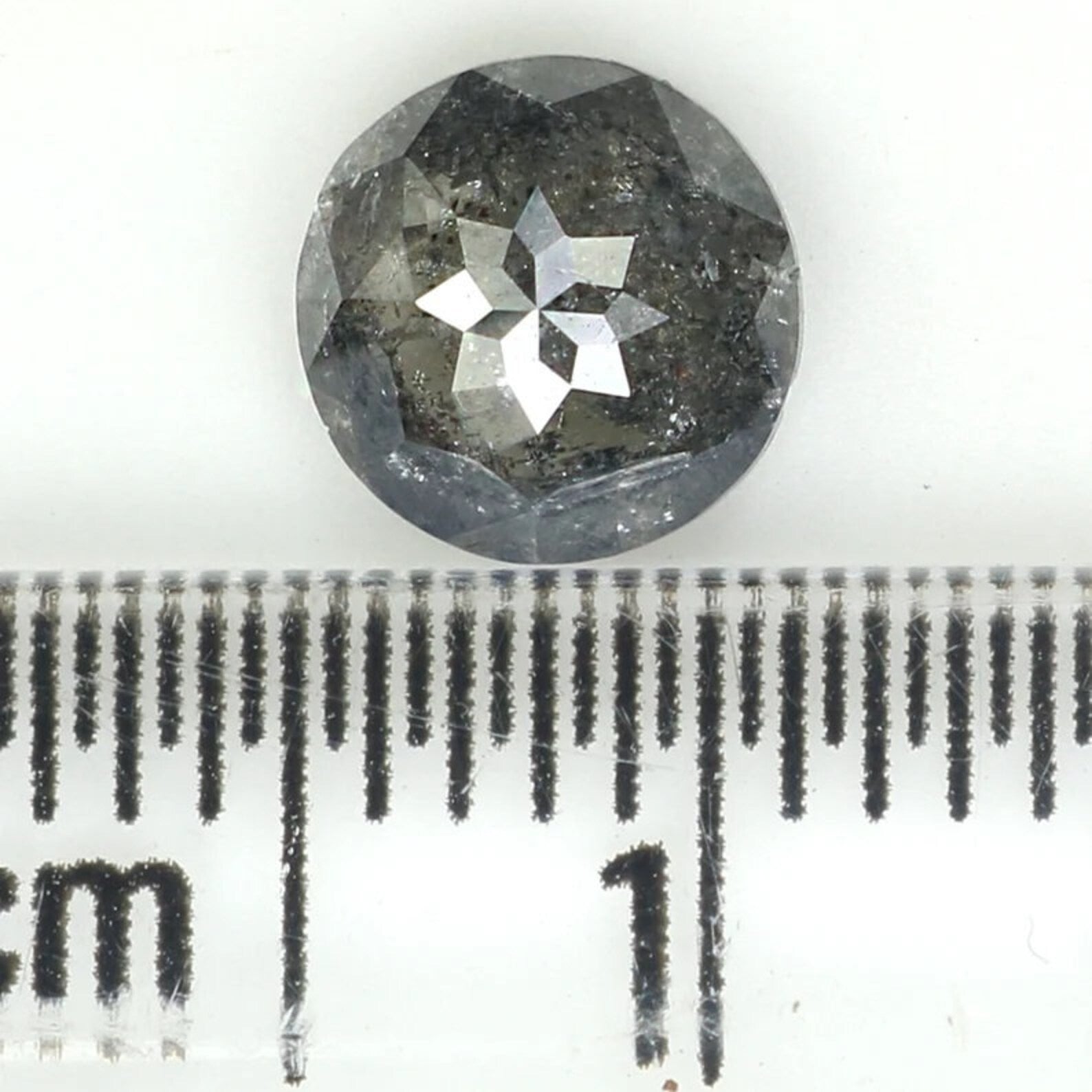0.91 CT Natural Loose Round Cut Diamond Salt And Pepper Diamond 6.10 MM Natural Loose Diamond Black Grey Color Round Rose Cut Diamond NQ1552