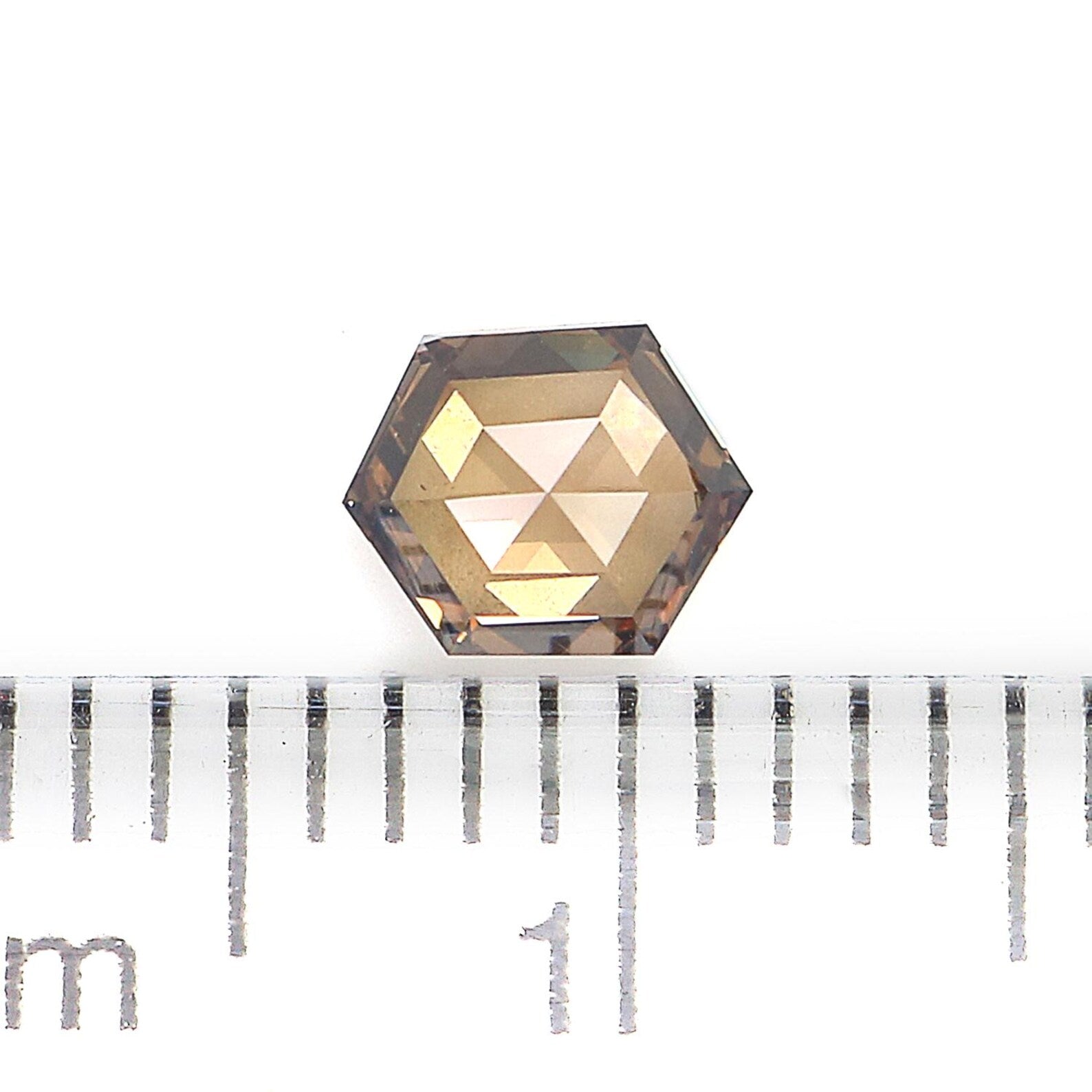 0.51 CT Natural Loose Hexagon Shape Diamond Brown Color Hexagon Diamond 5.25 MM Natural Loose Diamond Brown Hexagon Rose Cut Diamond NQ1246