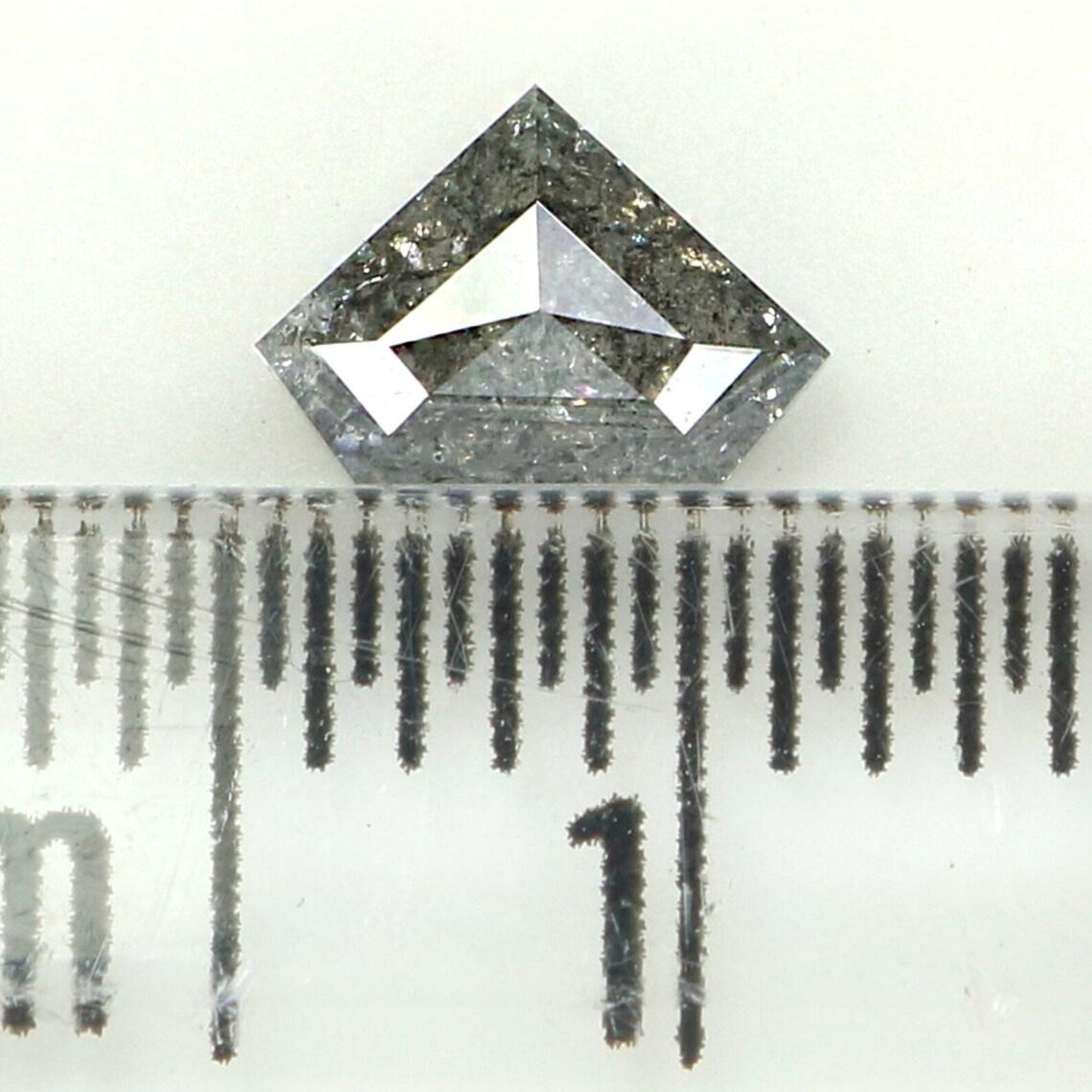 0.46 CT Natural Loose Shield Shape Diamond Salt And Pepper Shield Diamond 4.40 MM Natural Black Grey Color Shield Rose Cut Diamond NQ1534