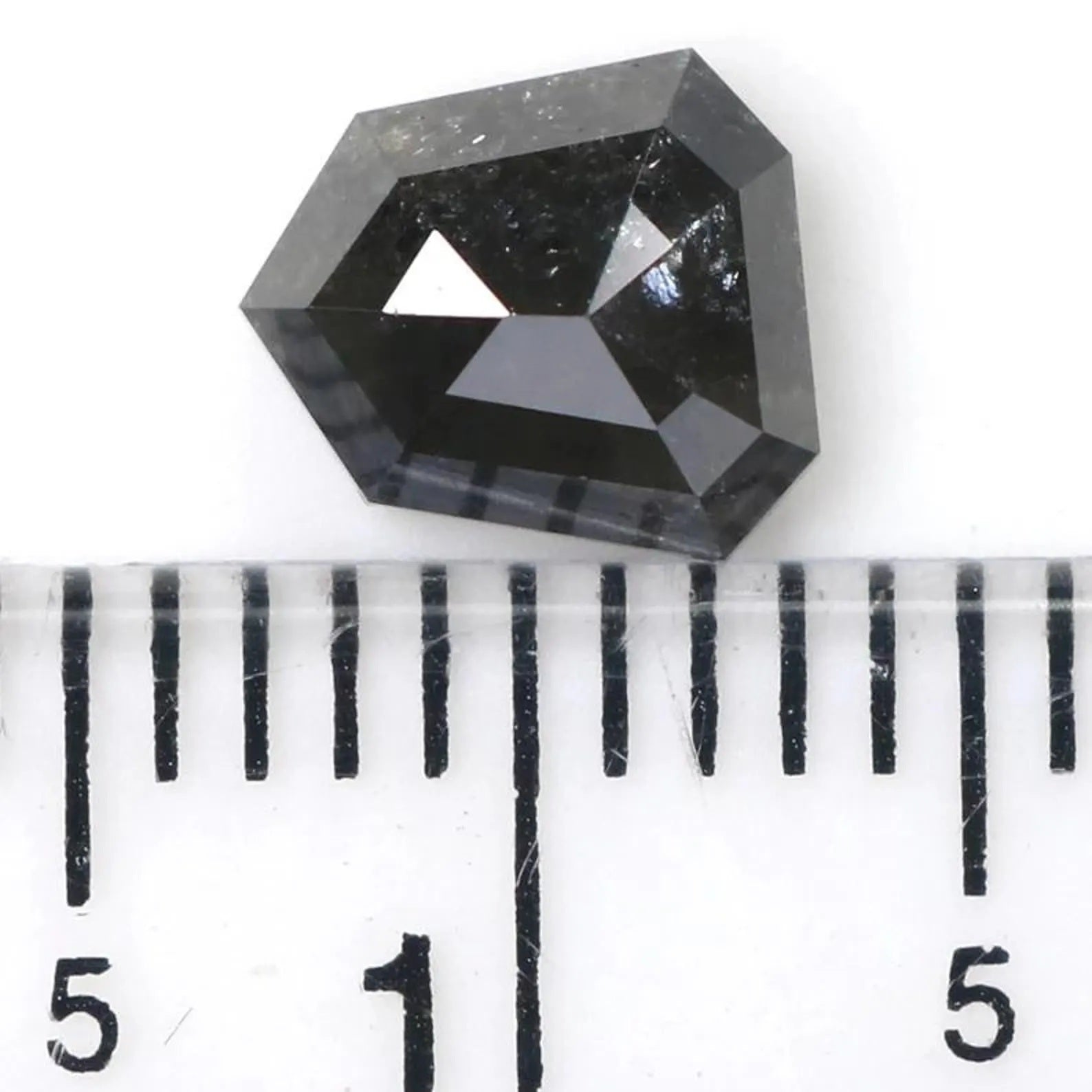 0.90 CT Natural Loose Shield Shape Diamond Salt And Pepper Shield Diamond 6.30 MM Natural Loose Black Color Shield Rose Cut Diamond NQ9209