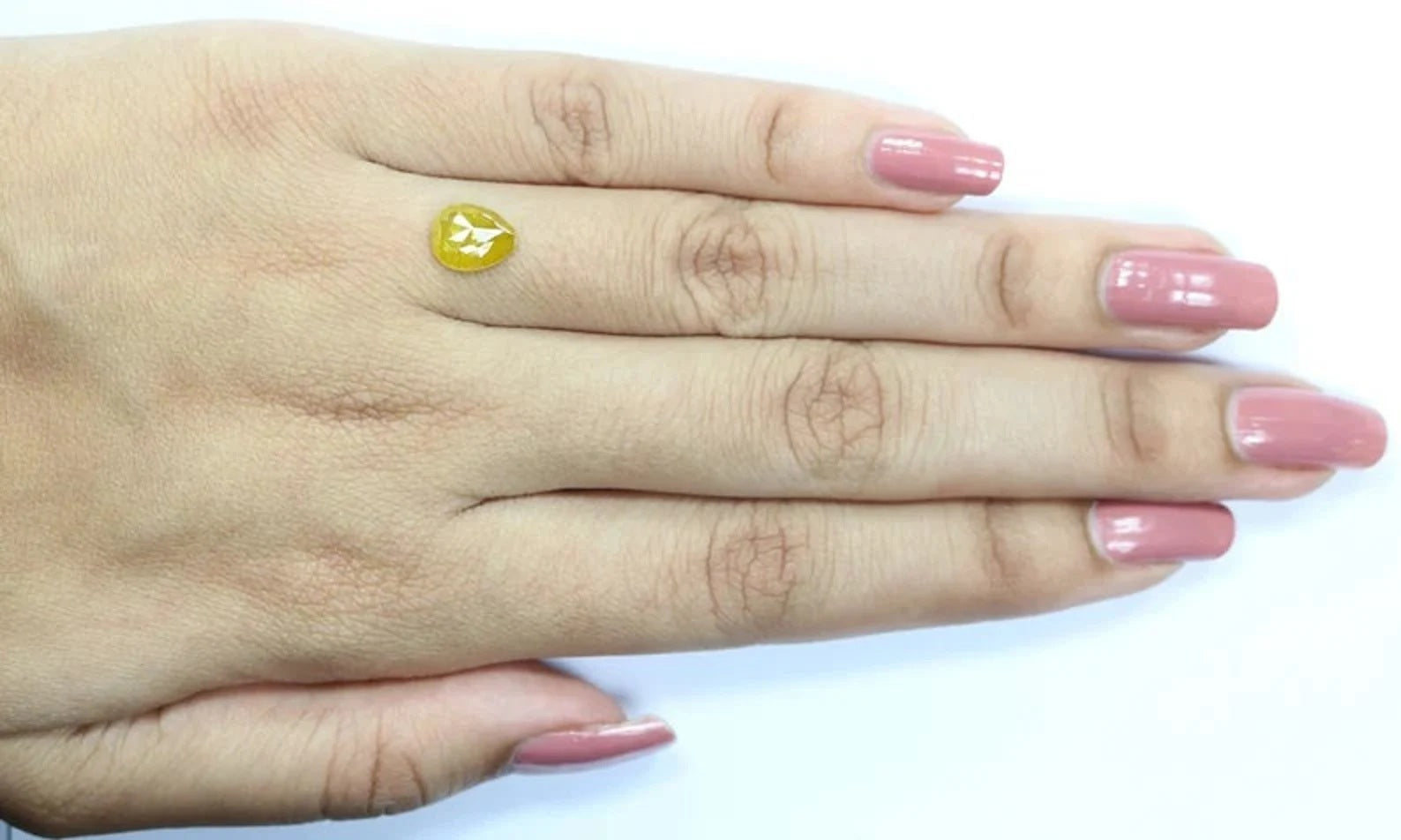 1.56 Ct Natural Loose Pear Shape Diamond Yellow Color Pear Diamond 8.90 MM Natural Loose Diamond Yellow Color Pear Rose Cut Diamond QN323