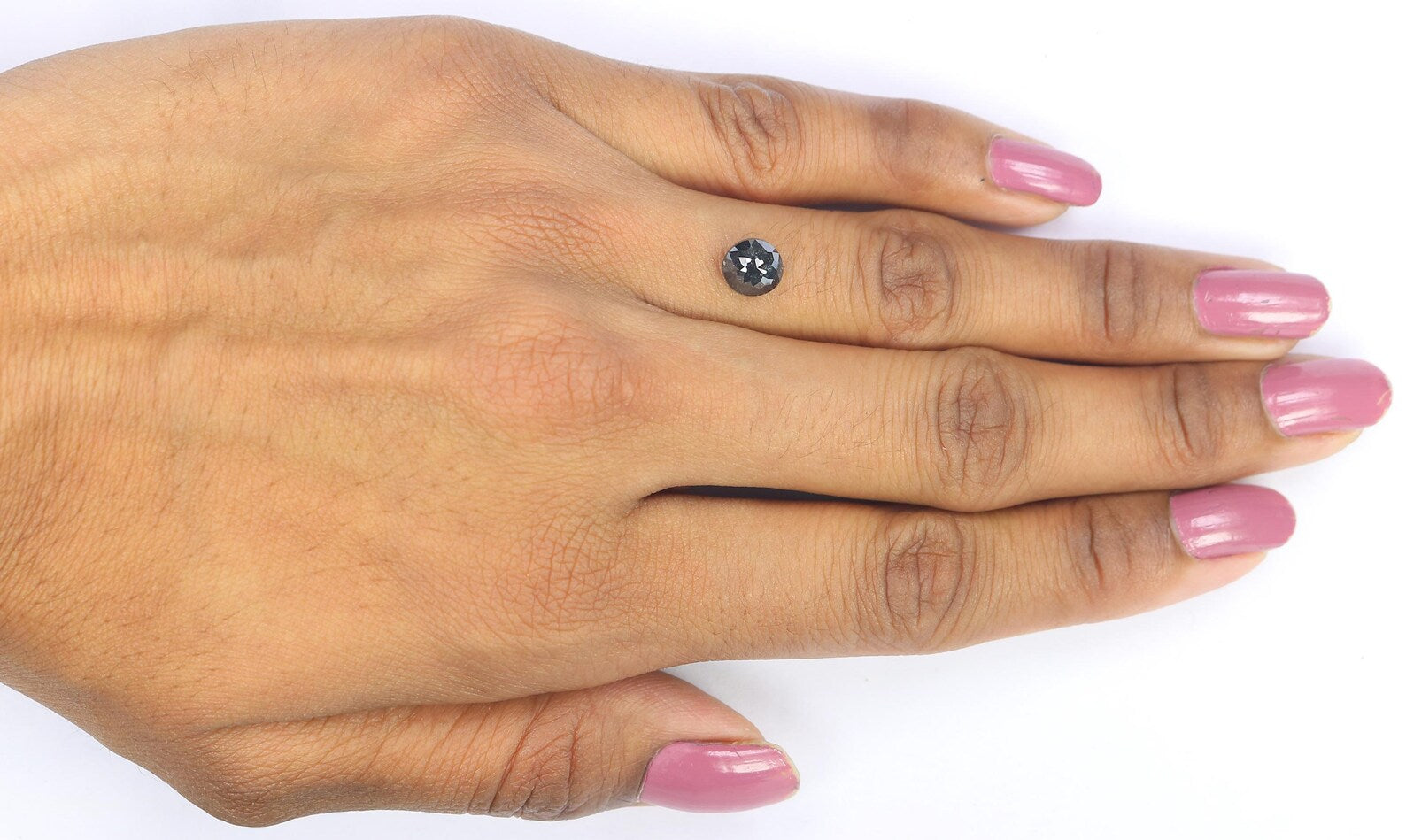 1.34 CT Natural Loose Round Shape Diamond Salt And Pepper Round Cut Diamond 6.50 MM Natural Black Grey Color Round Rose Cut Diamond NQ8073