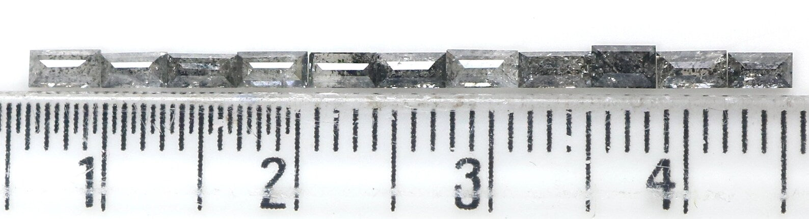 Natural Loose Baguette Salt And Pepper Diamond Black Grey Color 1.00 CT 3.30 MM Baguette Shape Rose Cut Diamond KDN1803