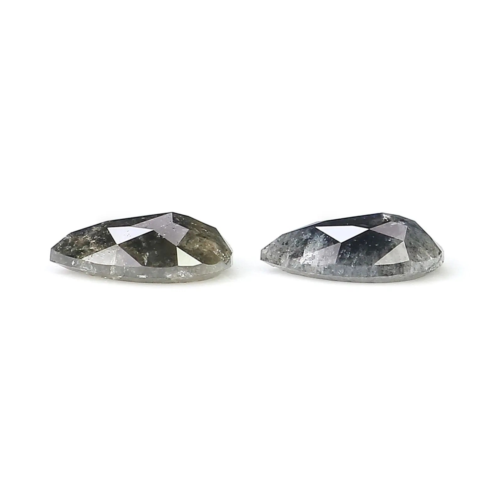 0.87 CT Natural Loose Pear Shape Diamond Salt And Pepper Diamond 6.35 MM Natural Loose Diamond Black Grey Color Pear Rose Cut Diamond NQ2279