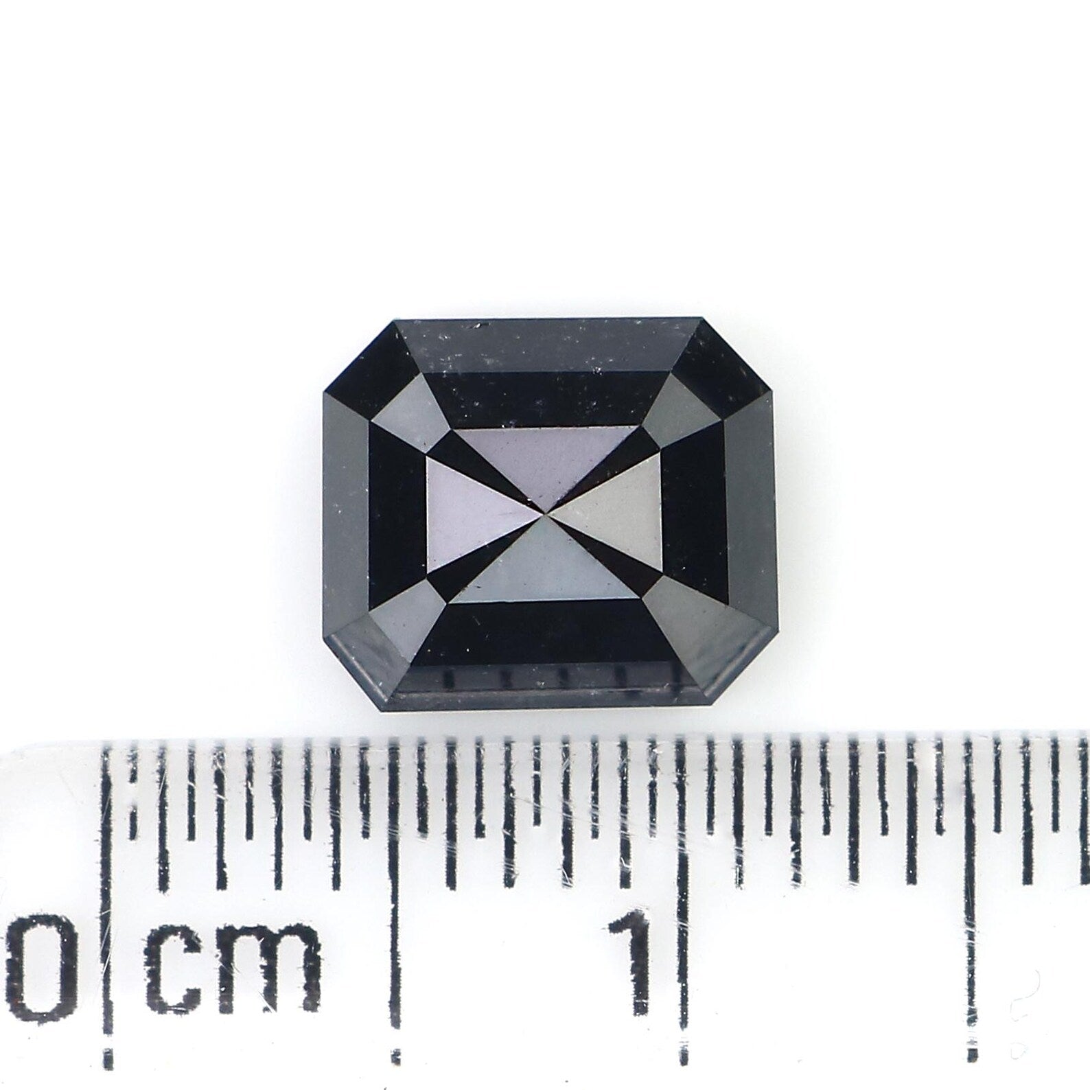 2.12 CT Natural Loose Emerald Shape Diamond Black Color Emerald Cut Diamond 7.95 MM Natural Diamond Black Emerald Rose Cut Diamond QN628