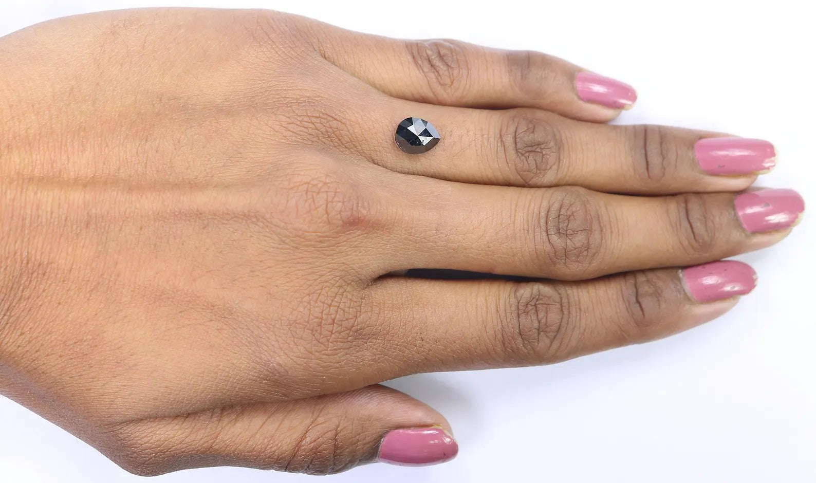 1.58 CT Natural Loose Pear Shape Diamond Black Color Pear Cut Diamond 8.20 MM Natural Loose Diamond Black Pear Rose Cut Diamond QN8801
