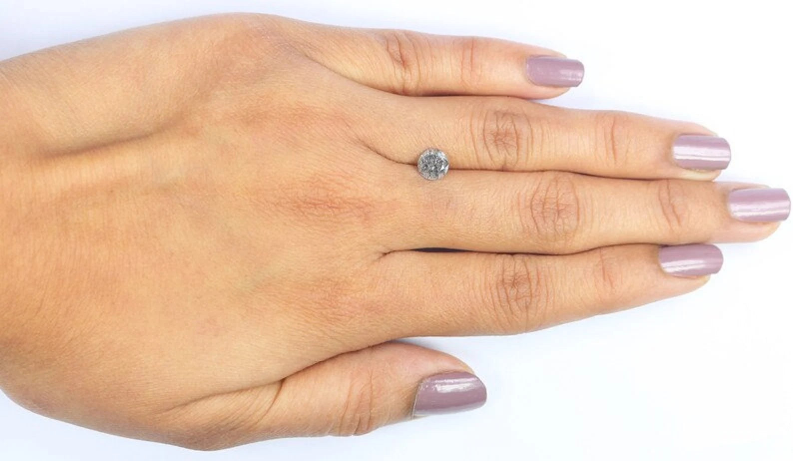 0.87 CT Natural Loose Round Brilliant Cut Diamond Salt And Pepper Round Diamond 5.80 MM Natural Black Grey Color Round Cut Diamond QN9140