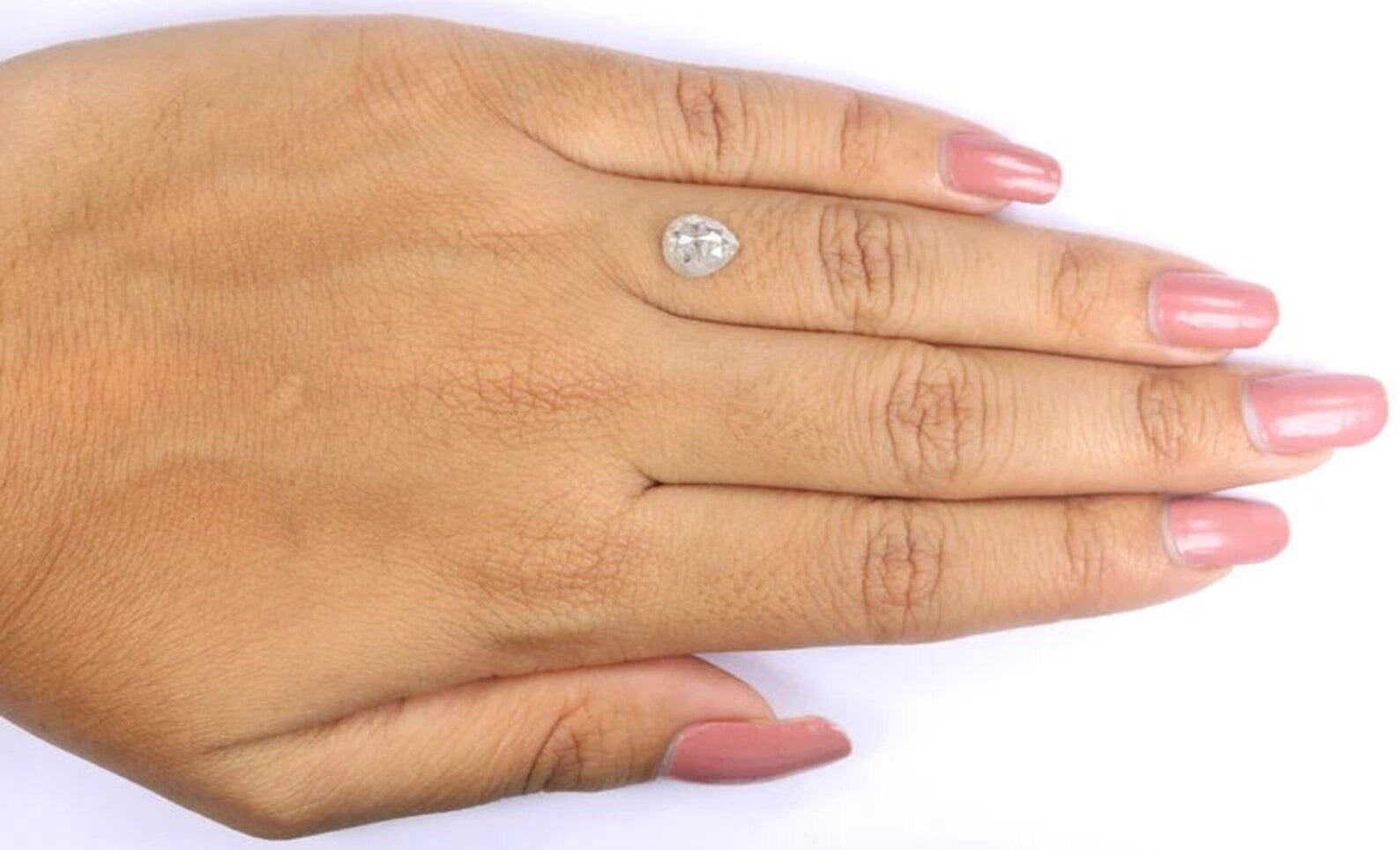 1.06 CT Natural Loose Pear Shape Diamond Grey Color Pear Cut Diamond 7.80 MM Natural Loose Diamond Grey Color Pear Rose Cut Diamond QN8862