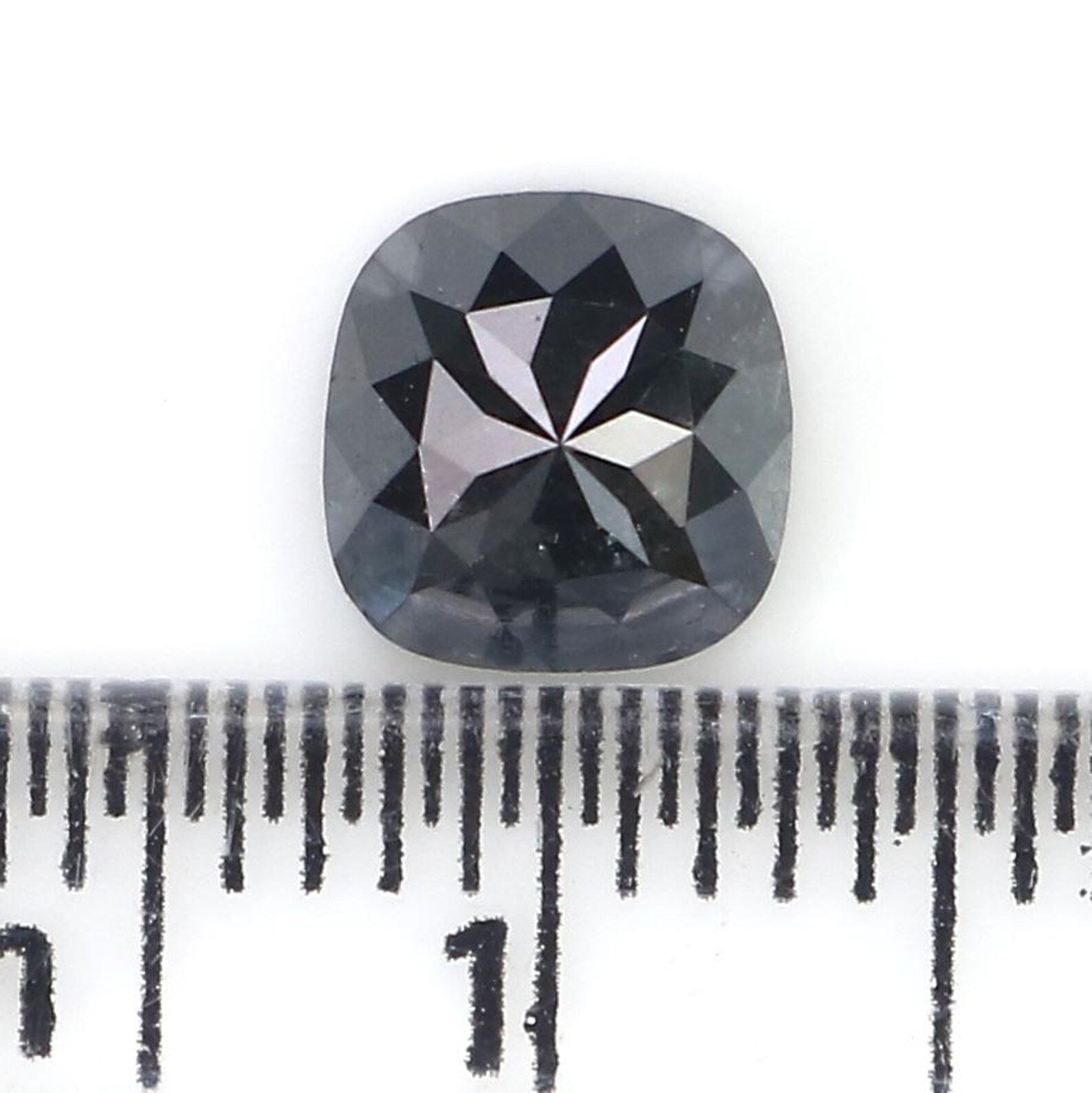 1.07 CT Natural Loose Cushion Shape Diamond Black Color Cushion Diamond 6.10 MM Natural Diamond Black Color Cushion Rose Cut Diamond QN2524