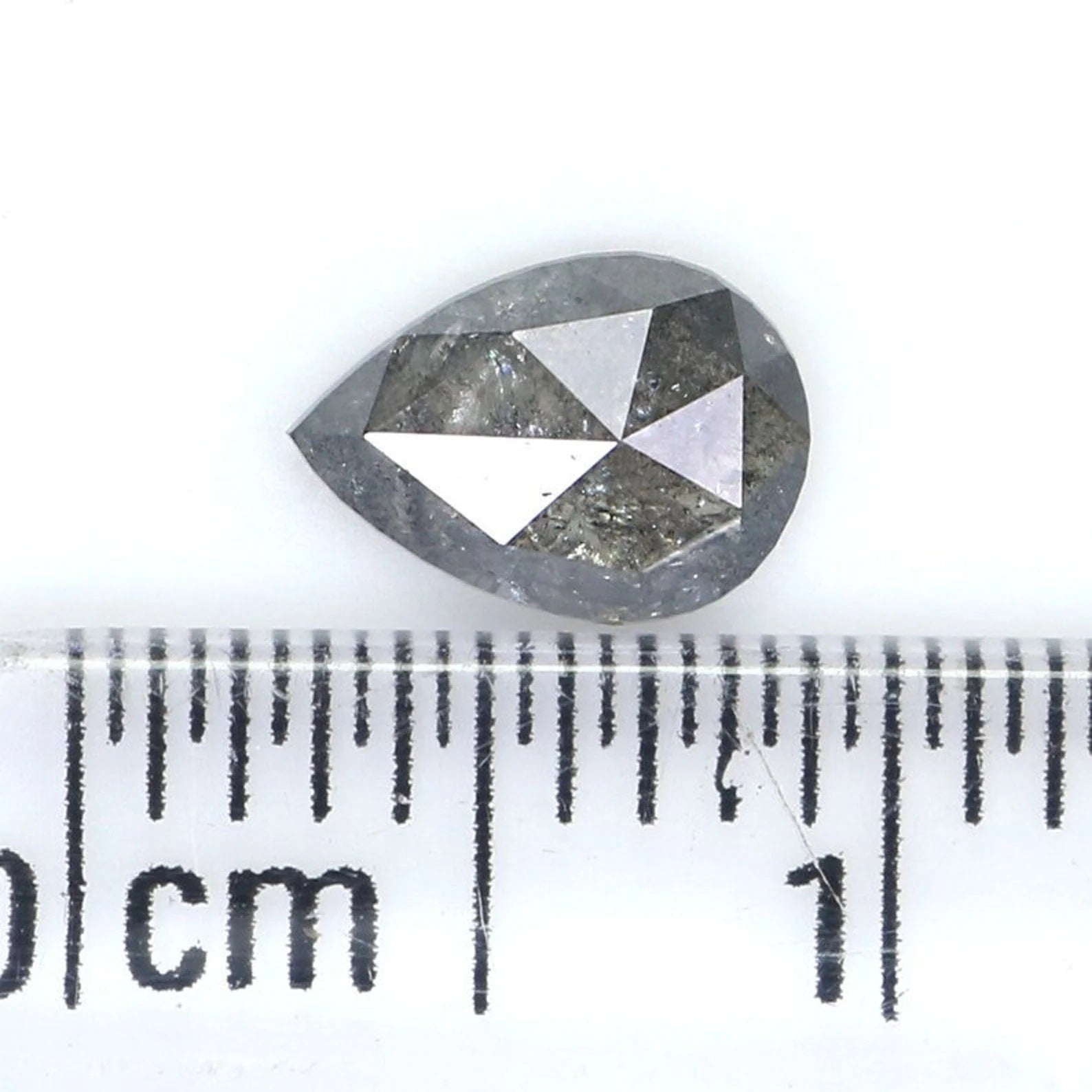 0.44 CT Natural Loose Pear Shape Diamond Salt And Pepper Pear Diamond 6.40 MM Natural Loose Grey Color Pear Shape Rose Cut Diamond NQ9467