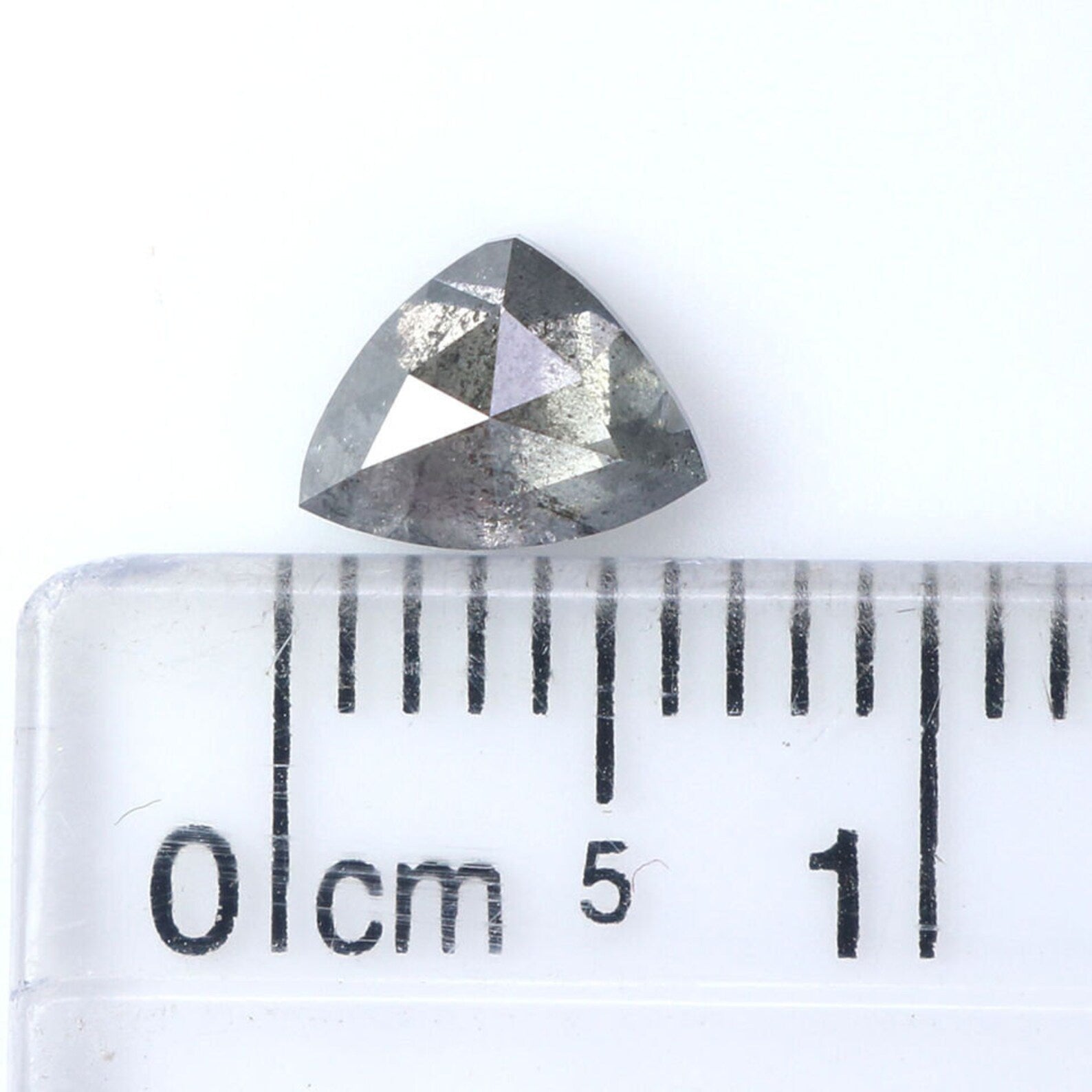 0.64 Ct Natural Loose Triangle Shape Diamond Salt And Pepper Triangle Diamond 4.80 MM Natural Black Grey Color Triangle Cut Diamond NQ8972