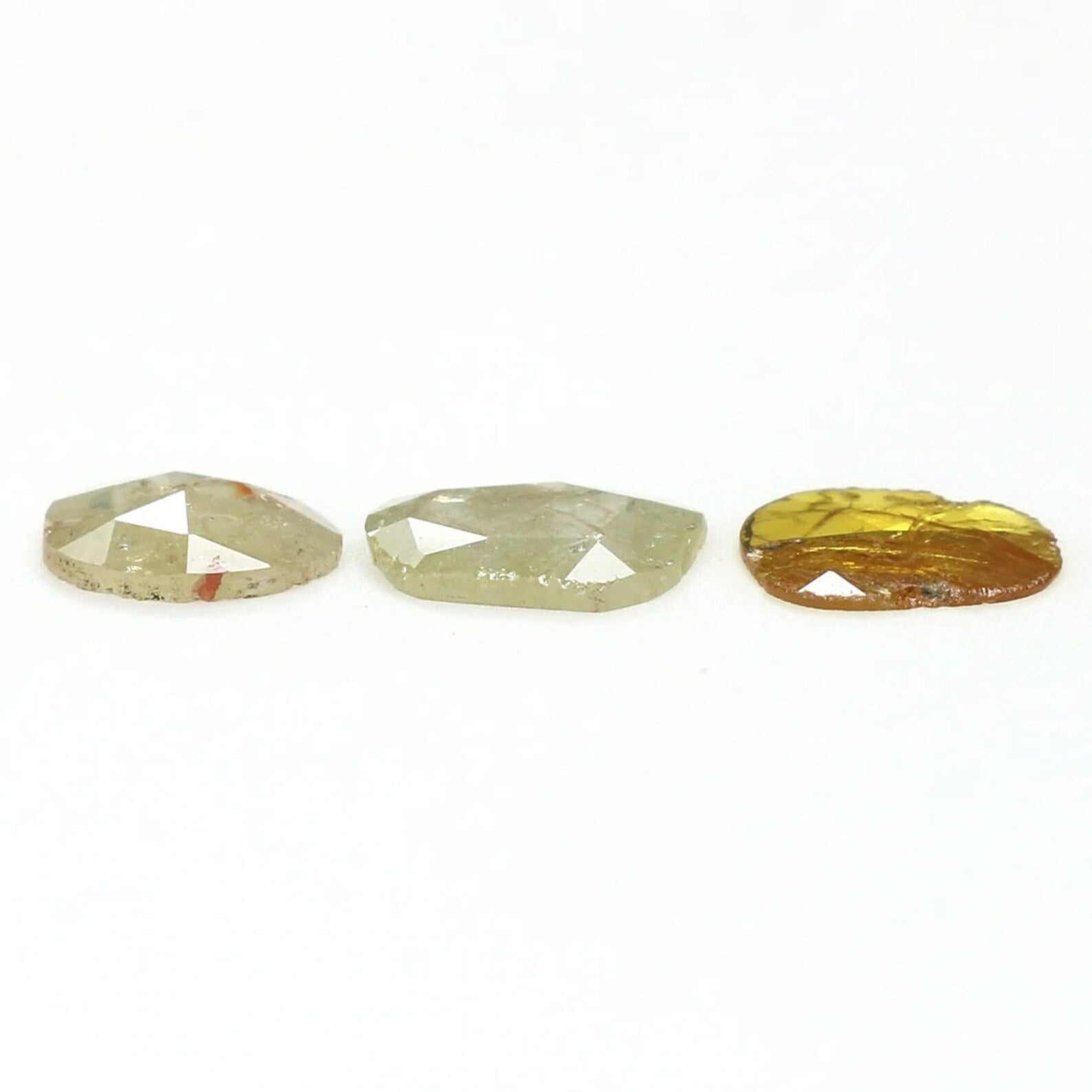 1.04 CT Natural Loose Slice Shape Diamond Yellow Grey Color Slice Diamond 6.05 MM Slice Diamond Irregular Cut Slice Rose Cut Diamond NQ1678