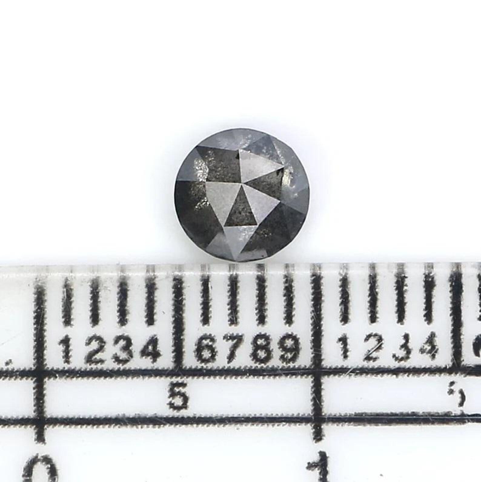 0.52 CT Natural Loose Round Shape Diamond Salt And Pepper Round Cut Diamond 4.95 MM Natural Black Grey Color Round Rose Cut Diamond NQ2435