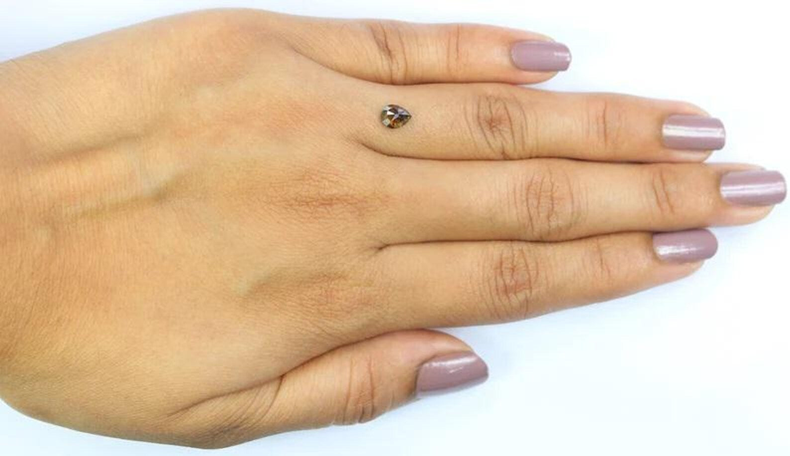 0.56 CT Natural Loose Pear Shape Diamond Brown Color Pear Cut Diamond 5.90 MM Natural Loose Diamond Brown Color Pear Rose Cut Diamond NQ9193