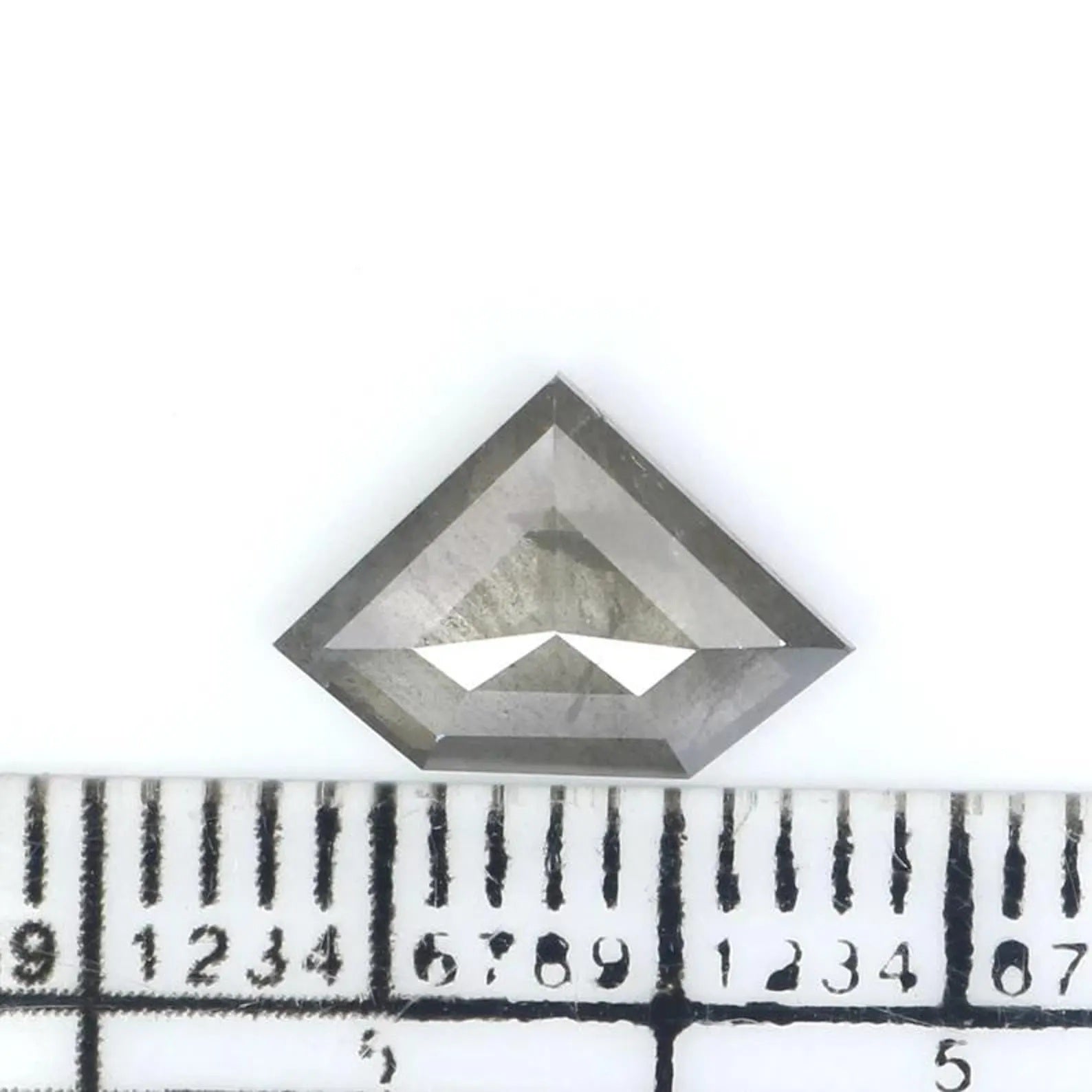 1.43 CT Natural Loose Shield Shape Diamond Salt And Pepper Shield Diamond 7.00 MM Natural Diamond Grey Color Shield Rose Cut Diamond QN9746