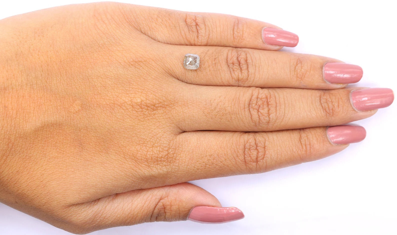 Natural Loose Cushion Grey Color Diamond 1.06 CT 5.60 MM Cushion Shape Rose Cut Diamond KDN8725