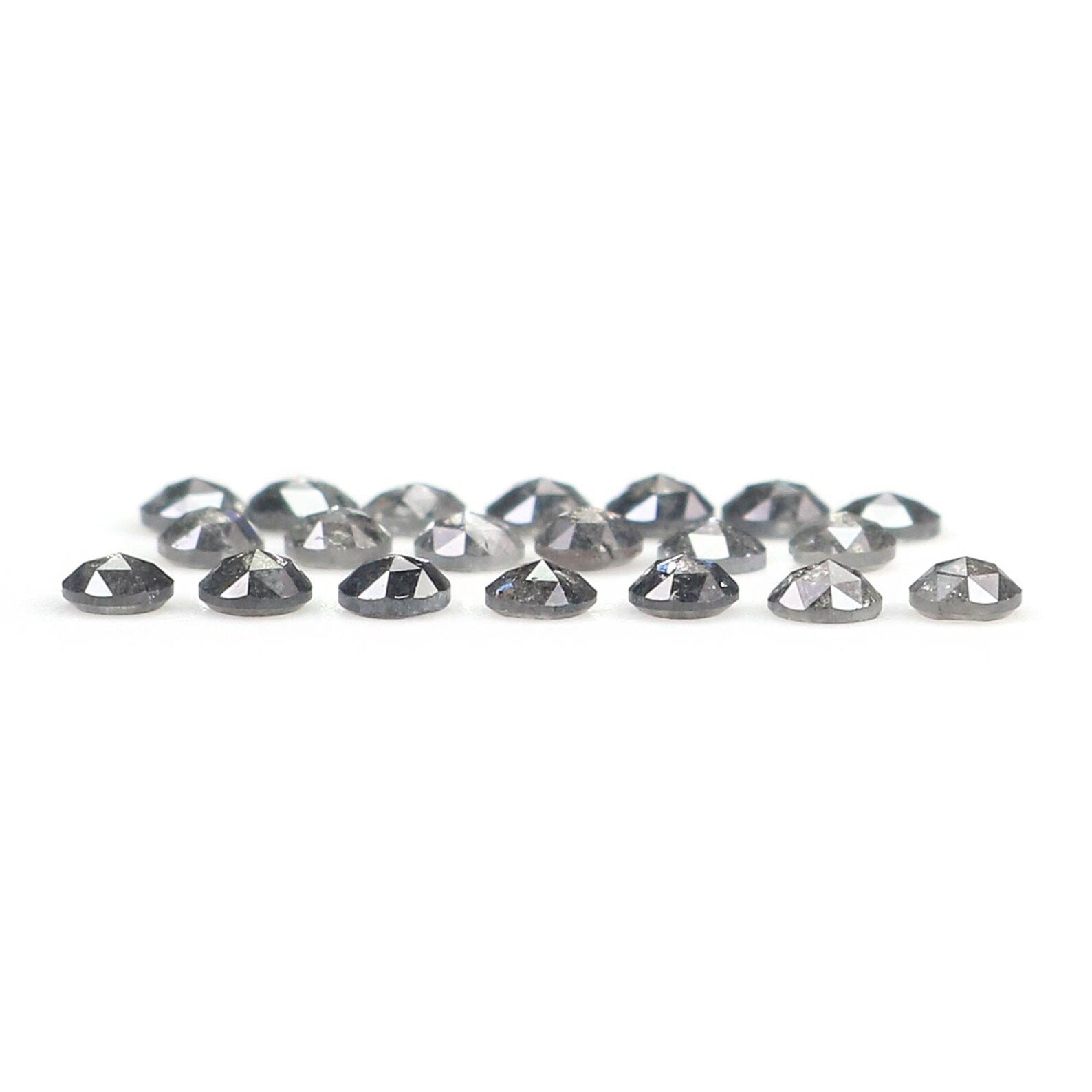 1.05 CT Natural Loose Round Shape Diamond Salt And Pepper Round Diamond 2.30 MM Natural Loose Black Grey Color Round Rose Cut Diamond NQ1840