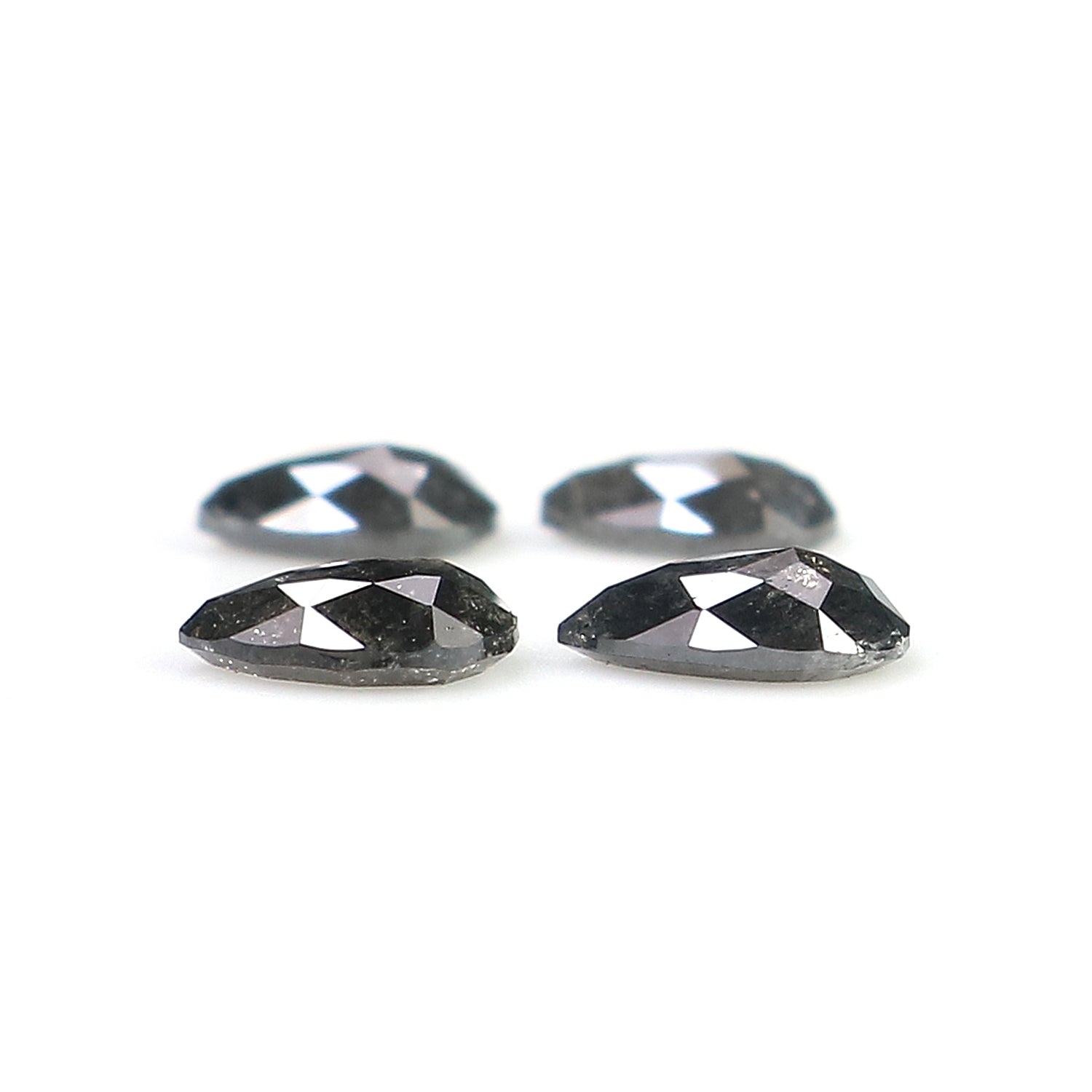 0.56 CT Natural Loose Pear Shape Diamond Salt And Pepper Pear Diamond 4.05 MM Natural Loose Black Grey Color Pear Rose Cut Diamond LQ2897