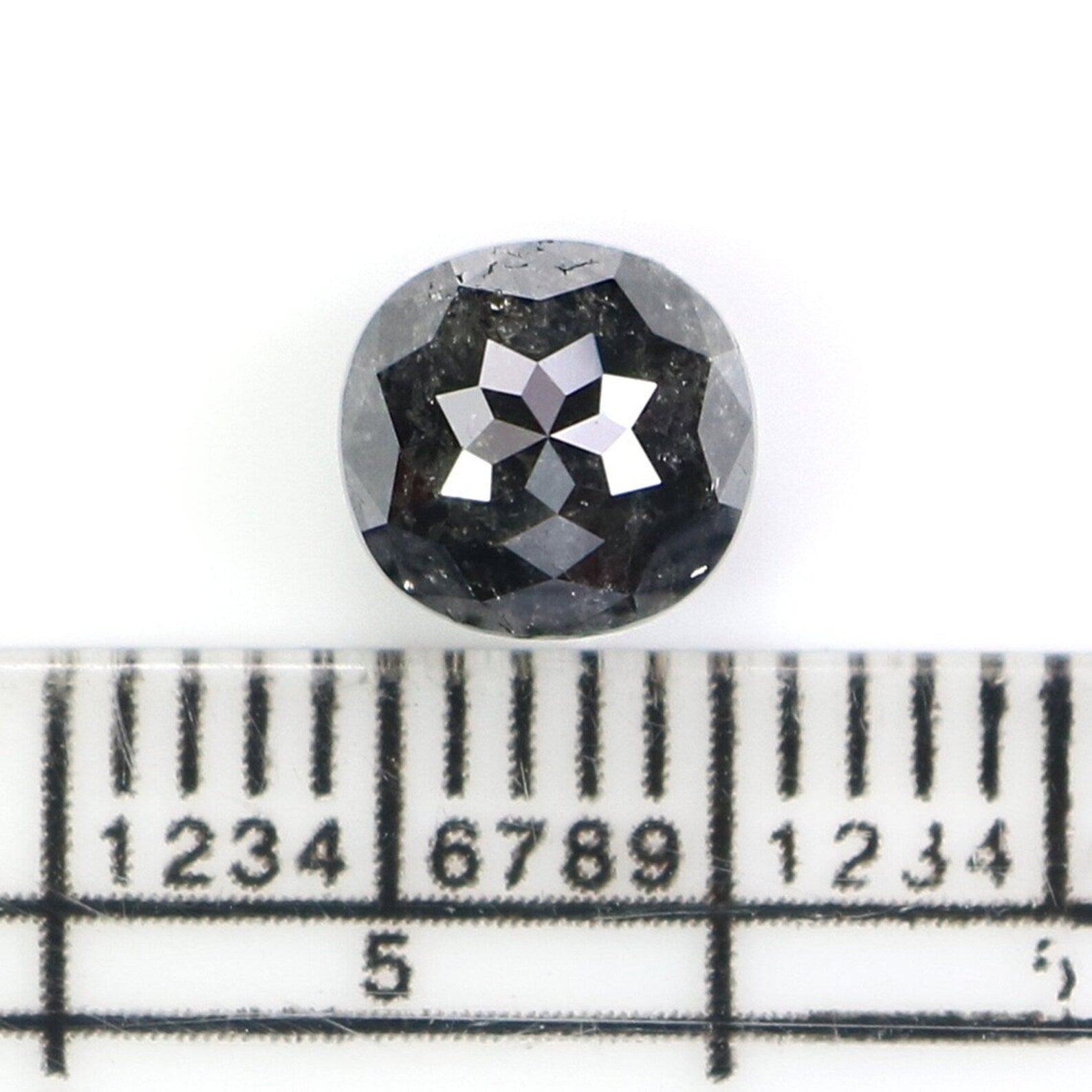 1.50 CT Natural Loose Cushion Diamond Salt And Pepper Diamond 6.35 MM Natural Loose Diamond Cushion Rose Cut Diamond Cushion Diamond NQ2388
