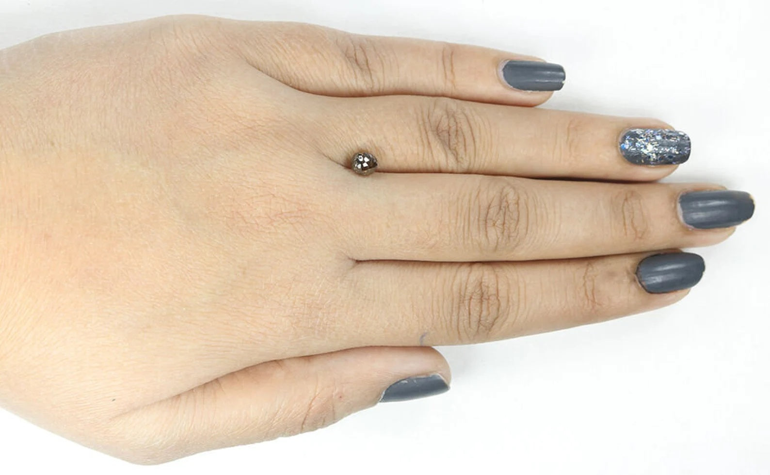 0.98 Ct Natural Loose Drop Shape Diamond Black Brown Color Briolette Cut Diamond 5.65 MM Natural Loose Diamond Drop Shape Diamond NQ462