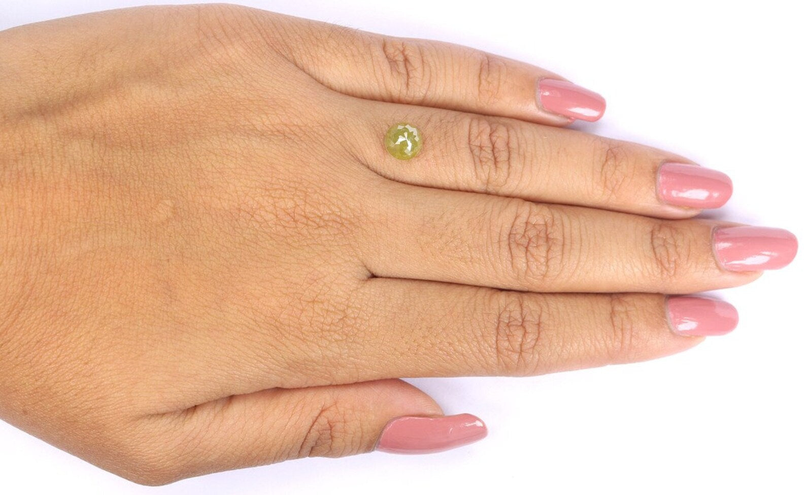 1.64 CT Natural Loose Round Shape Diamond Yellow Color Round Cut Diamond 6.60 MM Natural Diamond Green Color Round Rose Cut Diamond NQ7178