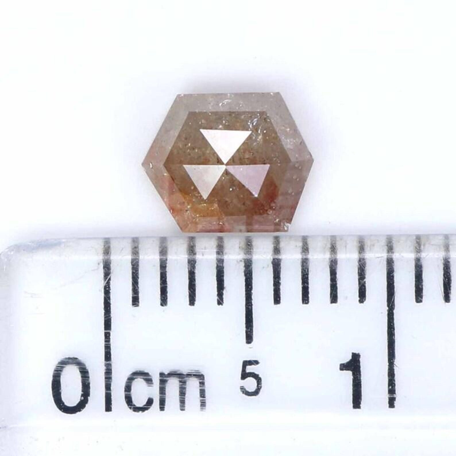 0.78 CT Natural Loose Hexagon Shape Diamond Grey Color Hexagon Cut Diamond 6.10 MM Natural Loose Brown Color Hexagon Rose Cut Diamond NQ8273