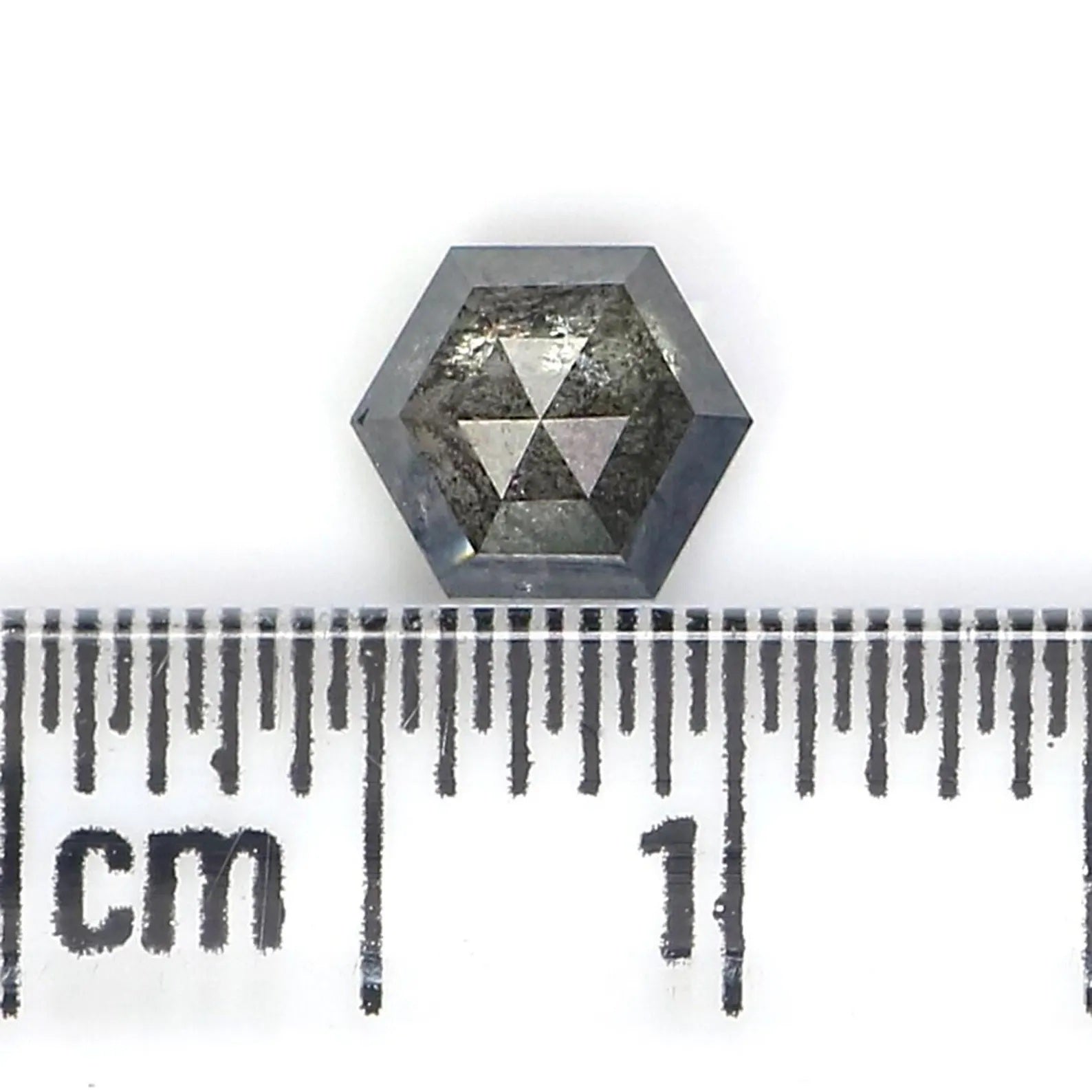 0.58 CT Natural Loose Hexagon Shape Diamond Salt And Pepper Hexagon Diamond 5.70 MM Natural Loose Diamond Hexagon Rose Cut Diamond NQ2453