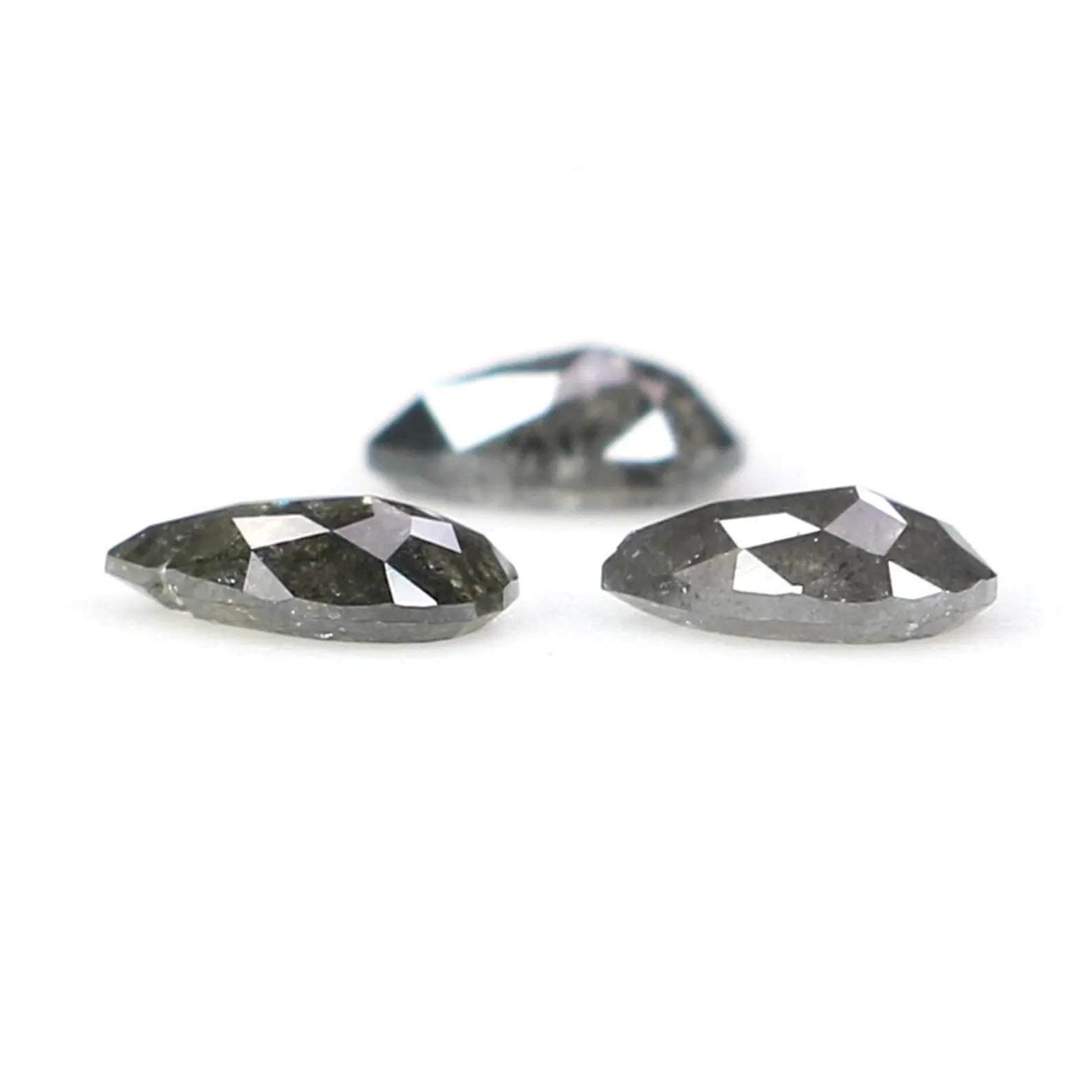 0.49 CT Natural Loose Pear Shape Diamond Salt And Pepper Pear Diamond 4.40 MM Natural Diamond Black Grey Color Pear Rose Cut Diamond NQ2401