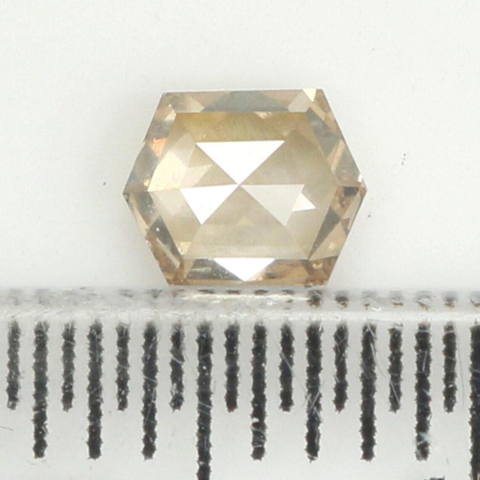 0.33 CT Natural Loose Hexagon Shape Diamond Brown Color Hexagon Diamond 4.50 MM Natural Loose Brown Color Hexagon Rose Cut Diamond NQ1182