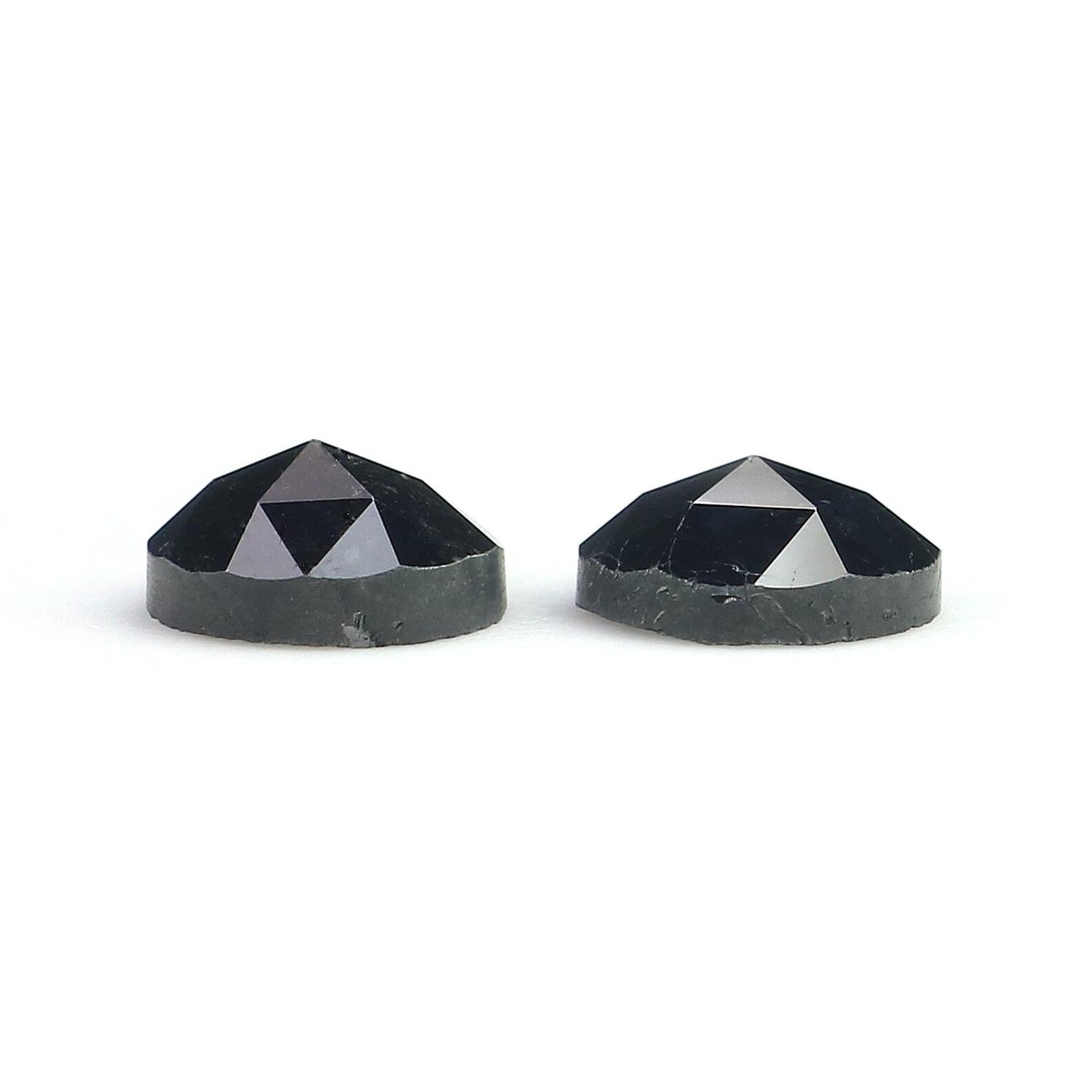 2.49 Ct Natural Loose Round Shape Pair Diamond Black Color Round Diamond 6.65 MM Natural Diamond Black Color Round Rose Cut Diamond NQ1715