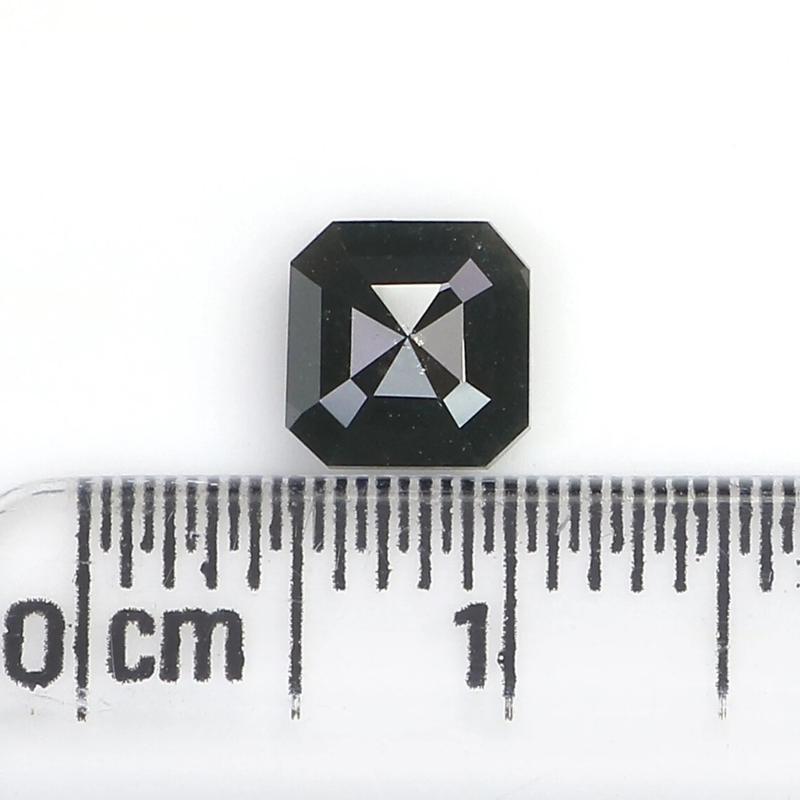 1.06 CT Natural Loose Emerald Shape Diamond Salt And Pepper Emerald Diamond Diamond 5.85 MM Black Grey Color Emerald Rose Cut Diamond QN9247