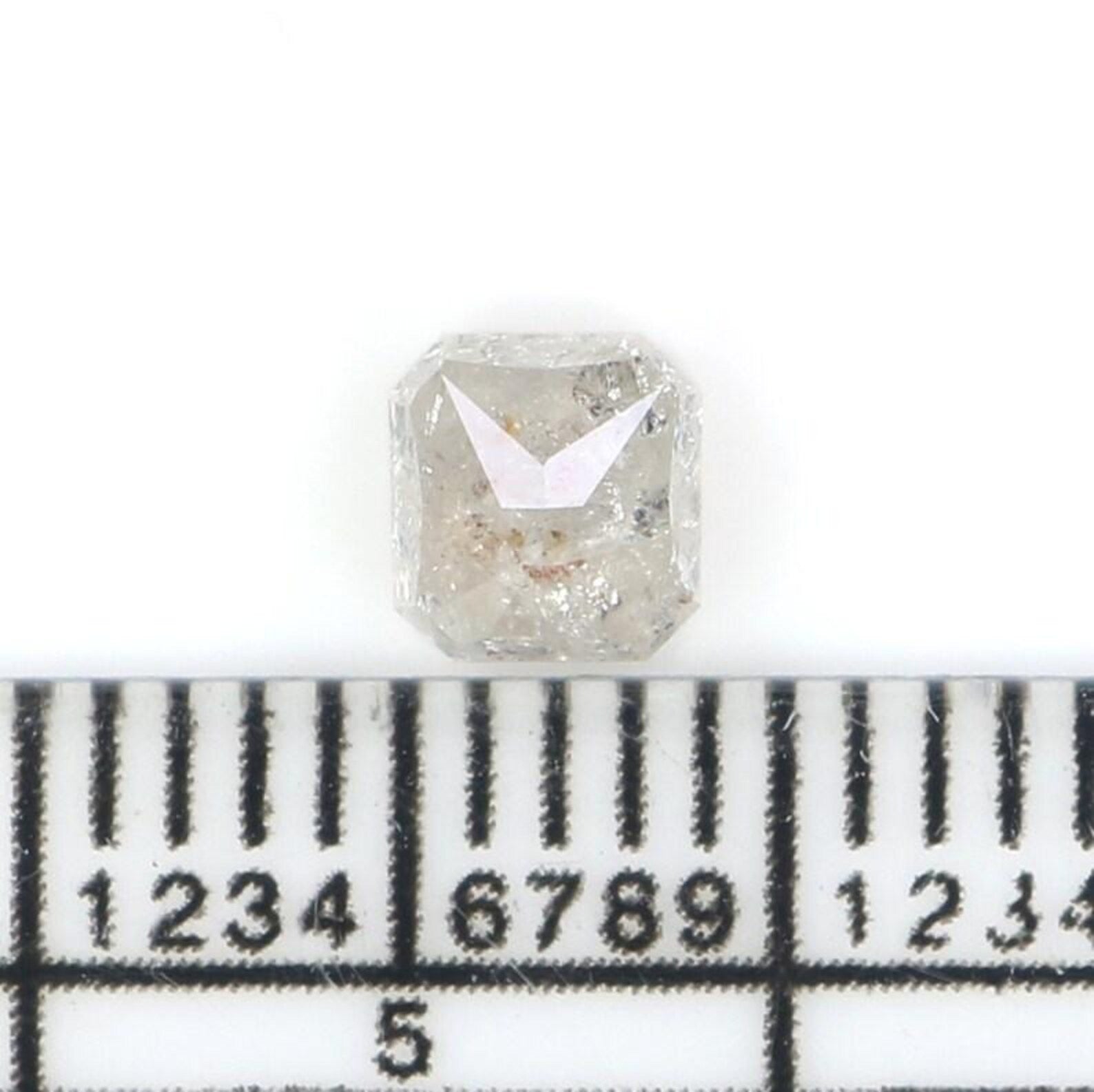 0.59 CT Natural Loose Radiant Shape Diamond Grey Color Radiant Cut Diamond 4.40 MM Natural White Color Radiant Brilliant Cut Diamond NQ7495