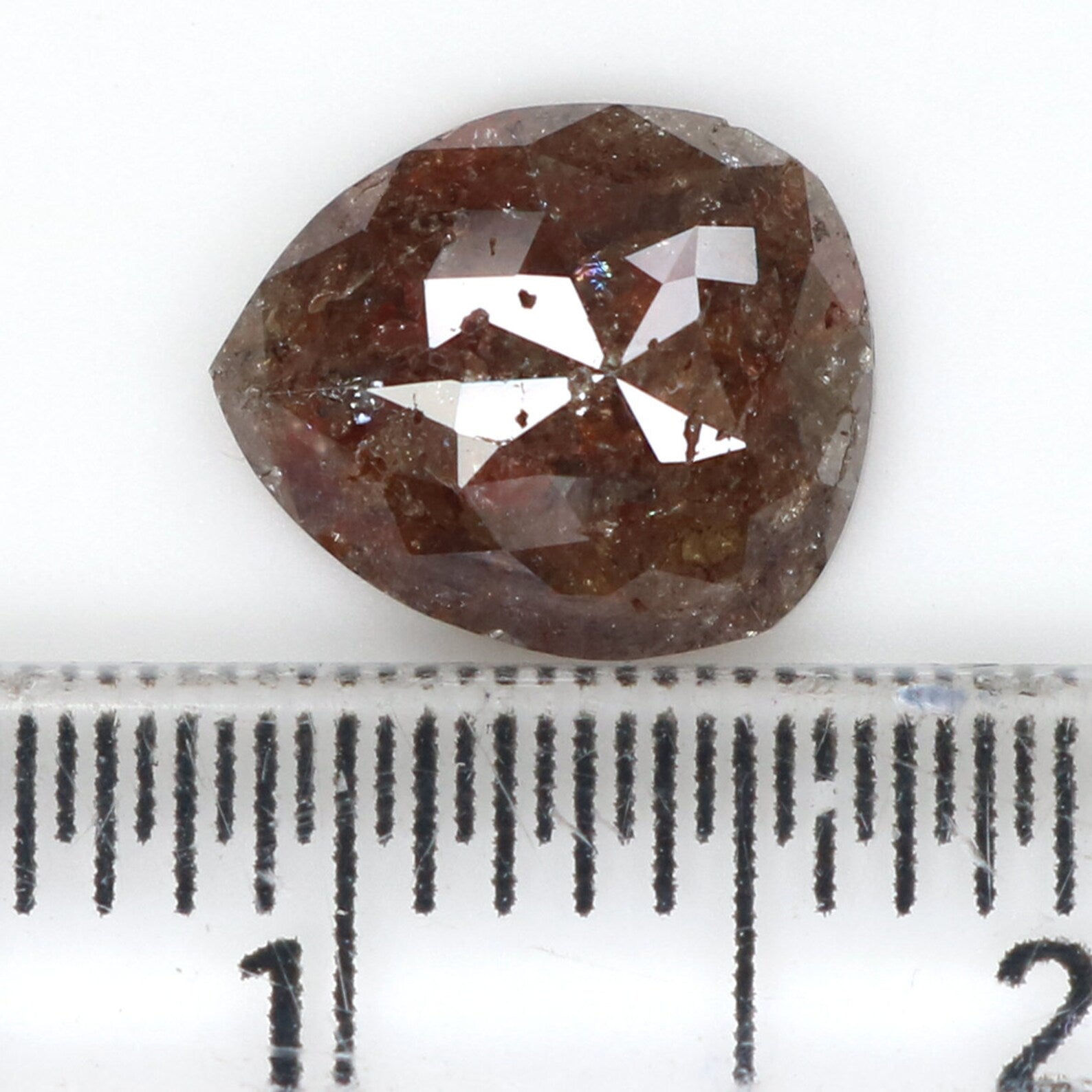 Natural Loose Pear Brown Color Diamond 1.37 CT 8.35 MM Pear Shape Rose Cut Diamond N1701