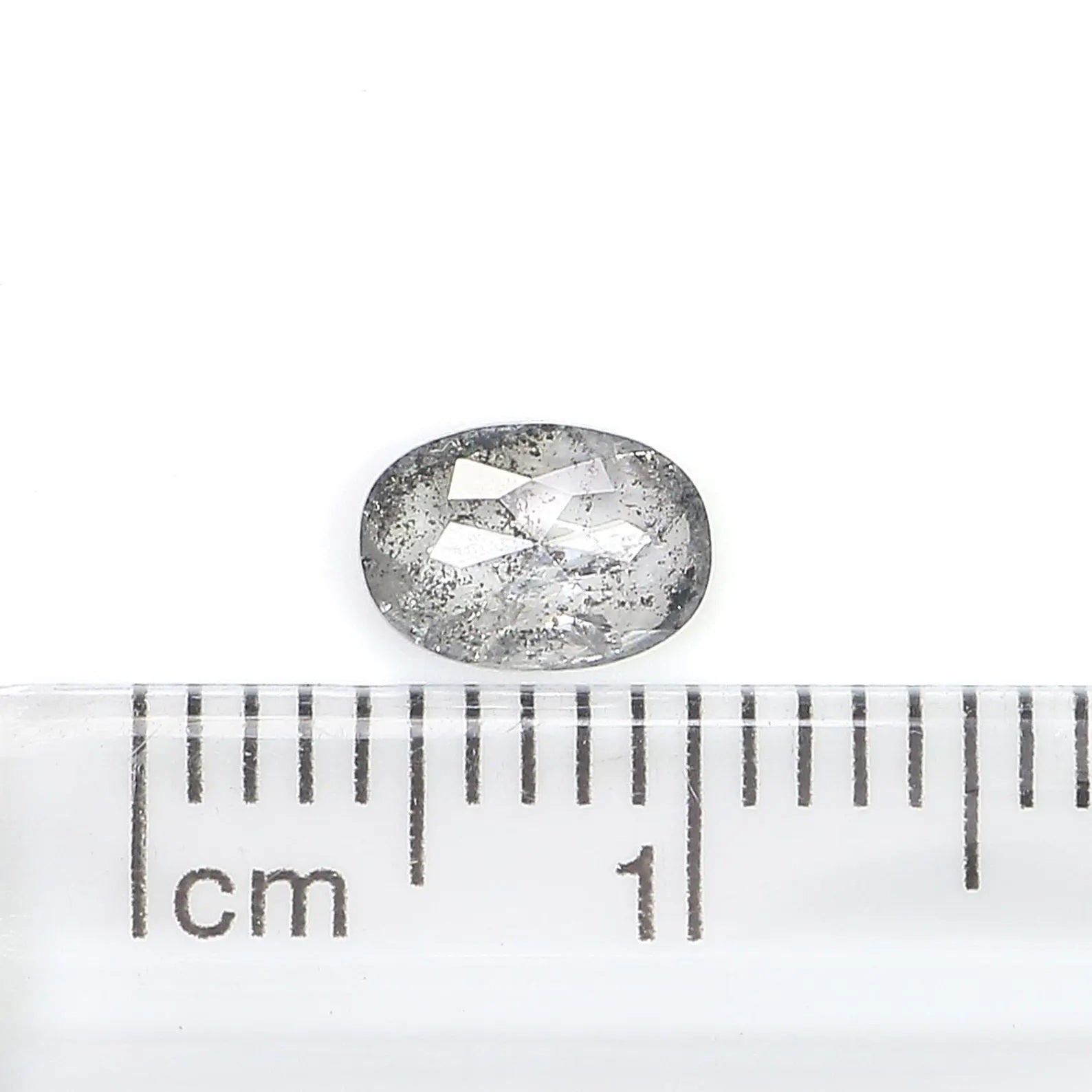 0.58 CT Natural Loose Oval Shape Diamond Salt And Pepper Oval Diamond 6.40 MM Natural Loose Black Grey Diamond Oval Rose Cut Diamond NQ1556
