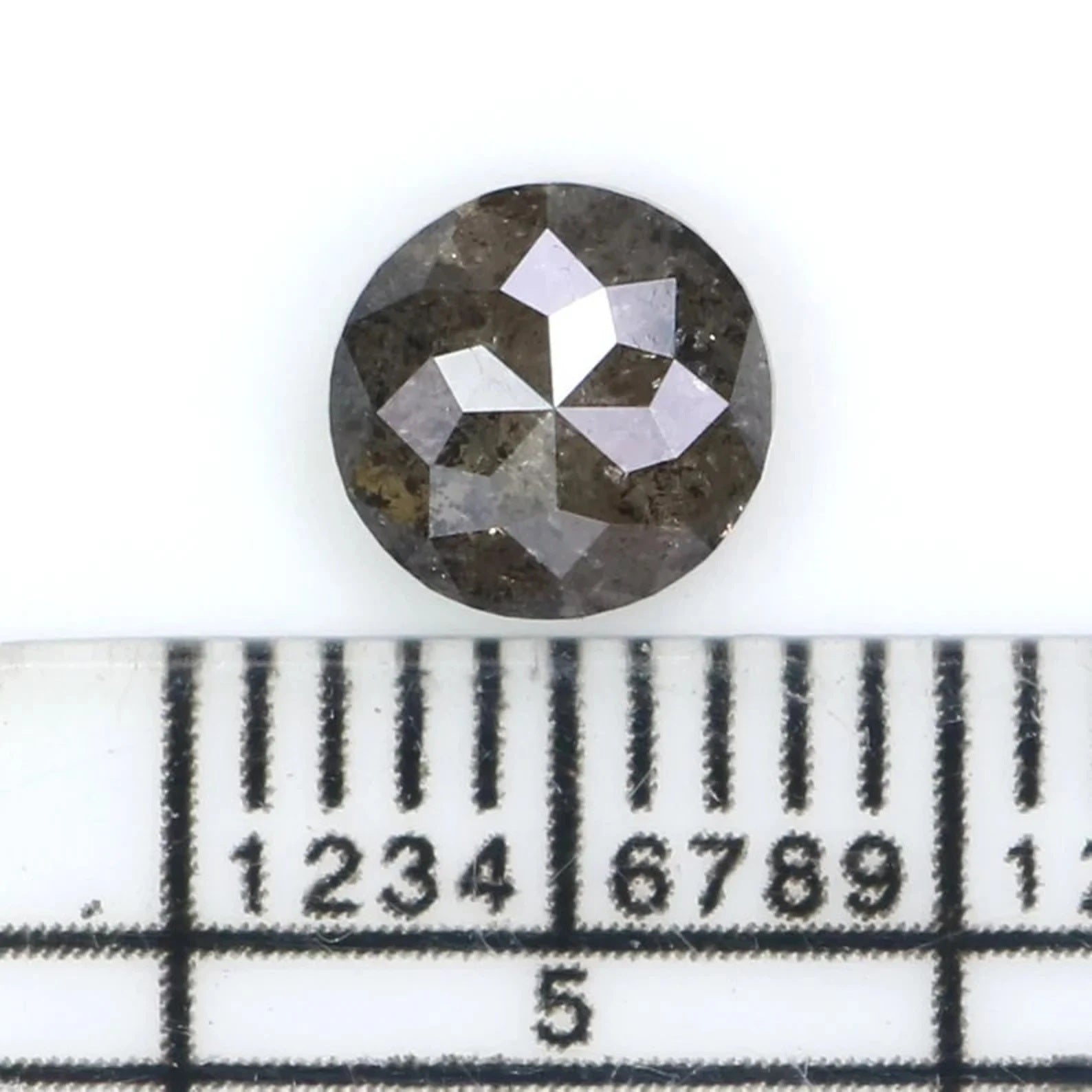 0.79 Ct Natural Loose Round Shape Diamond Salt And Pepper Round Cut Diamond 5.85 MM Natural Black Grey Color Round Rose Cut Diamond NQ2260