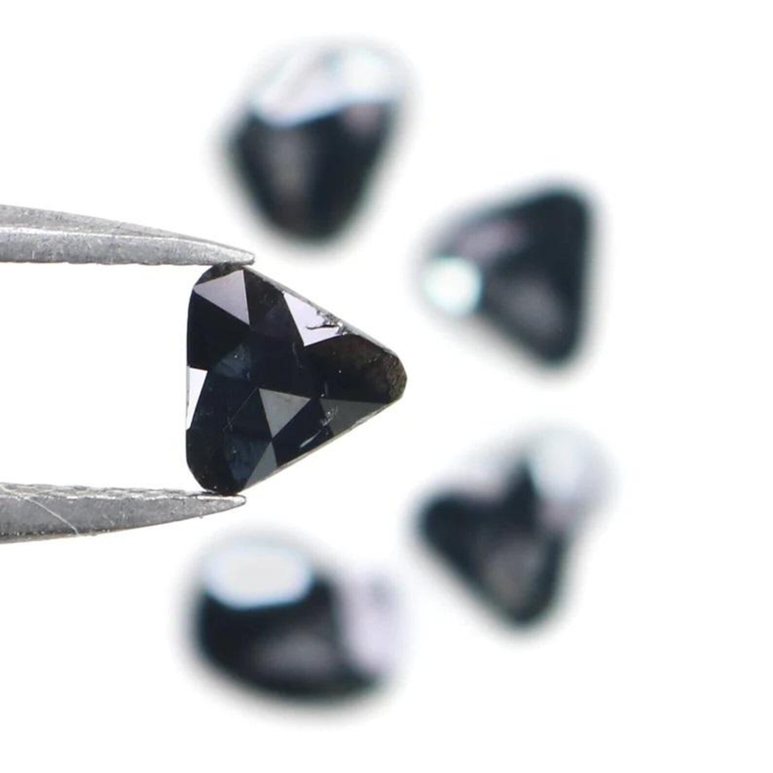 1.06 CT Natural Loose Slice Shape Diamond Black Color Irregular Cut Diamond 5.50 MM Natural Loose Black Color Slice Rose Cut Diamond NQ2230