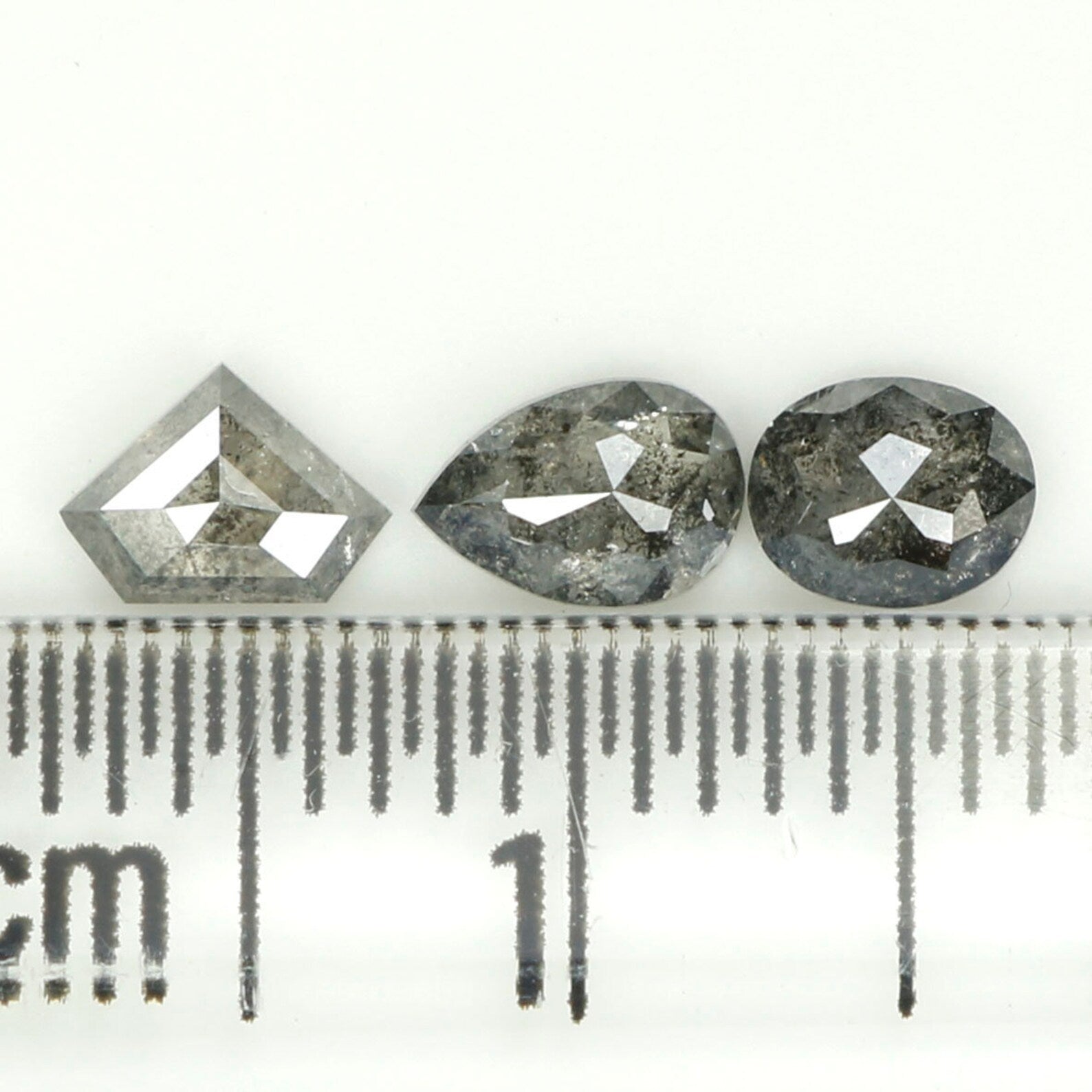 0.84 Ct Natural Loose Diamond, Salt Pepper Diamond, Mix Shape, Black And Gray Diamond, Shield Diamond, Oval Diamond, Pear Diamond KDN1237