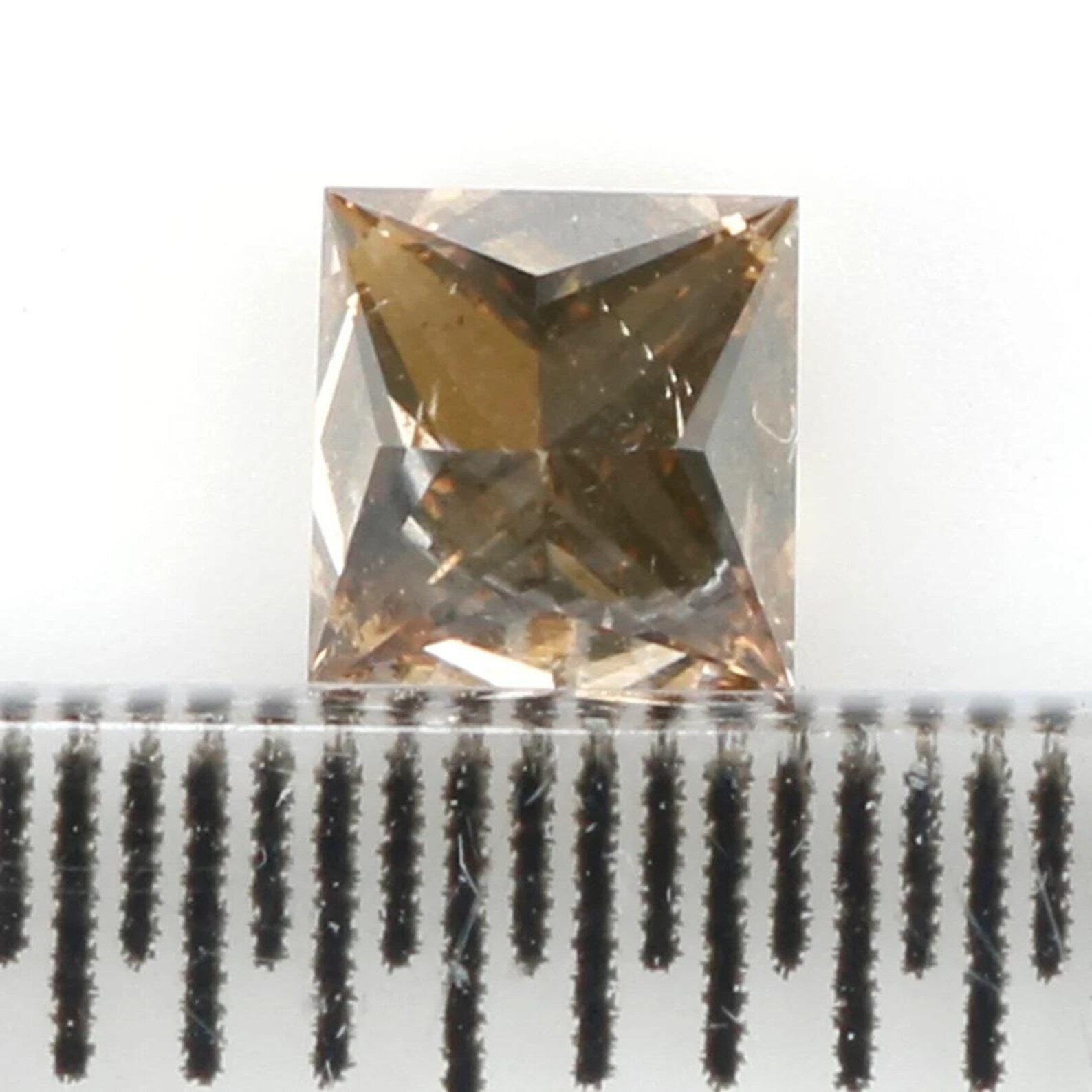 0.42 CT Natural Loose Princess Shape Diamond Brown Color Princess Diamond 3.80 MM Natural Brown Color Princess Brilliant Cut Diamond NQ1263
