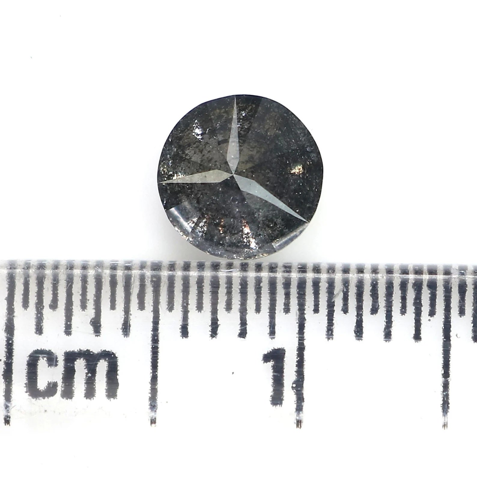 0.82 CT Natural Loose Round Brilliant Cut Diamond Salt And Pepper Diamond 5.70 MM Natural Black Gray Round Brilliant Cut Diamond QN2489