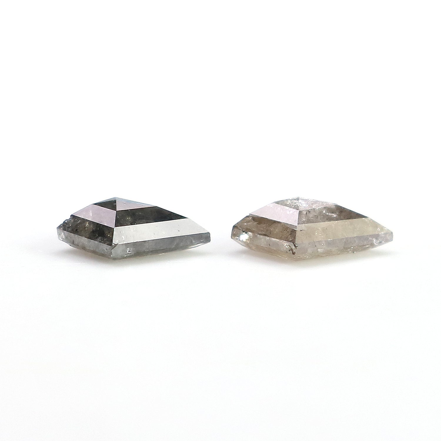 0.89 CT Natural Loose Kite Cut Pair Diamond Salt And Pepper Kite Shape Diamond 7.05 MM Natural Black Grey Color Kite Rose Cut Diamond LQ2742