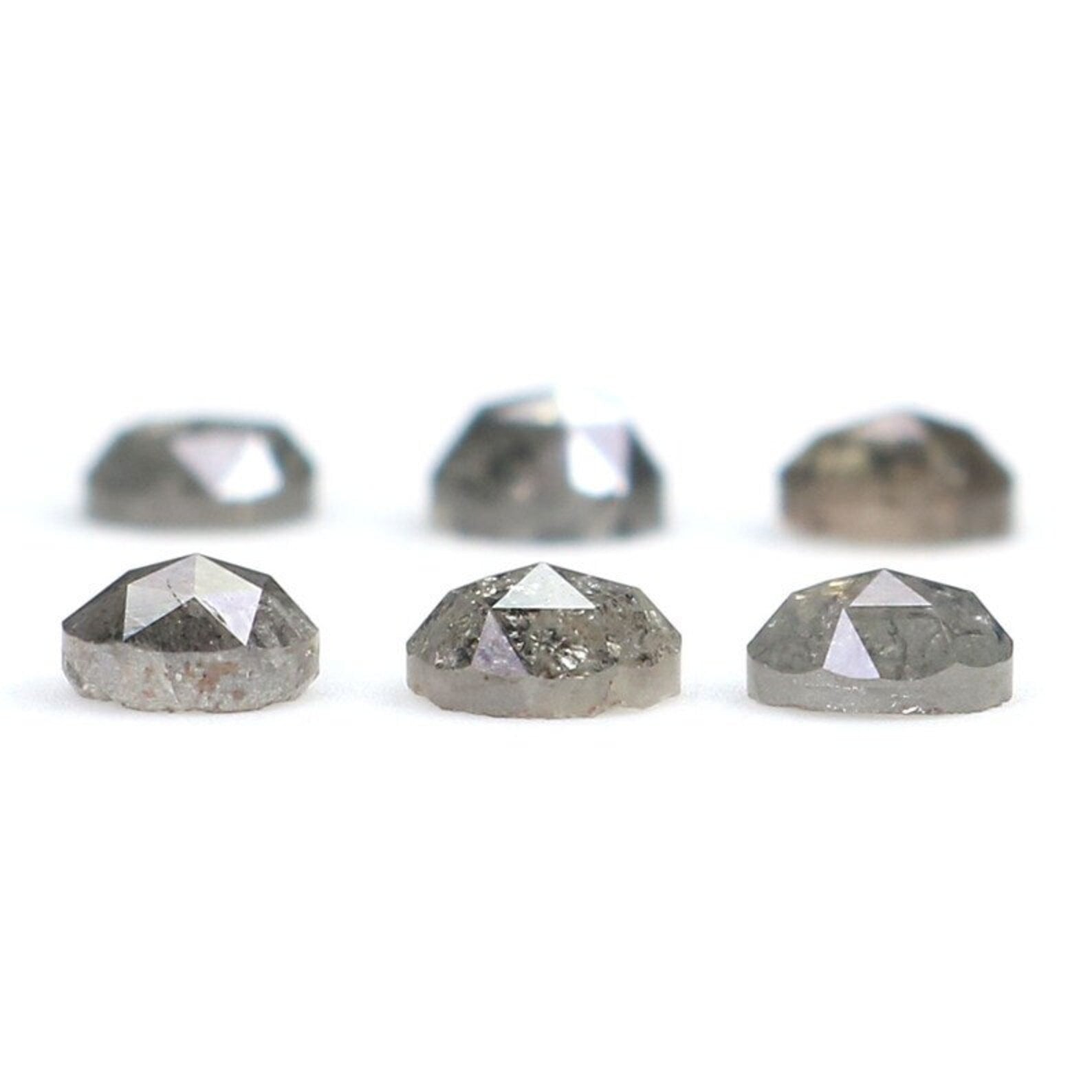 1.81 CT Natural Loose Round Shape Diamond Salt And Pepper Round Cut Diamond 3.90 MM Natural Black Grey Color Round Rose Cut Diamond NQ2060
