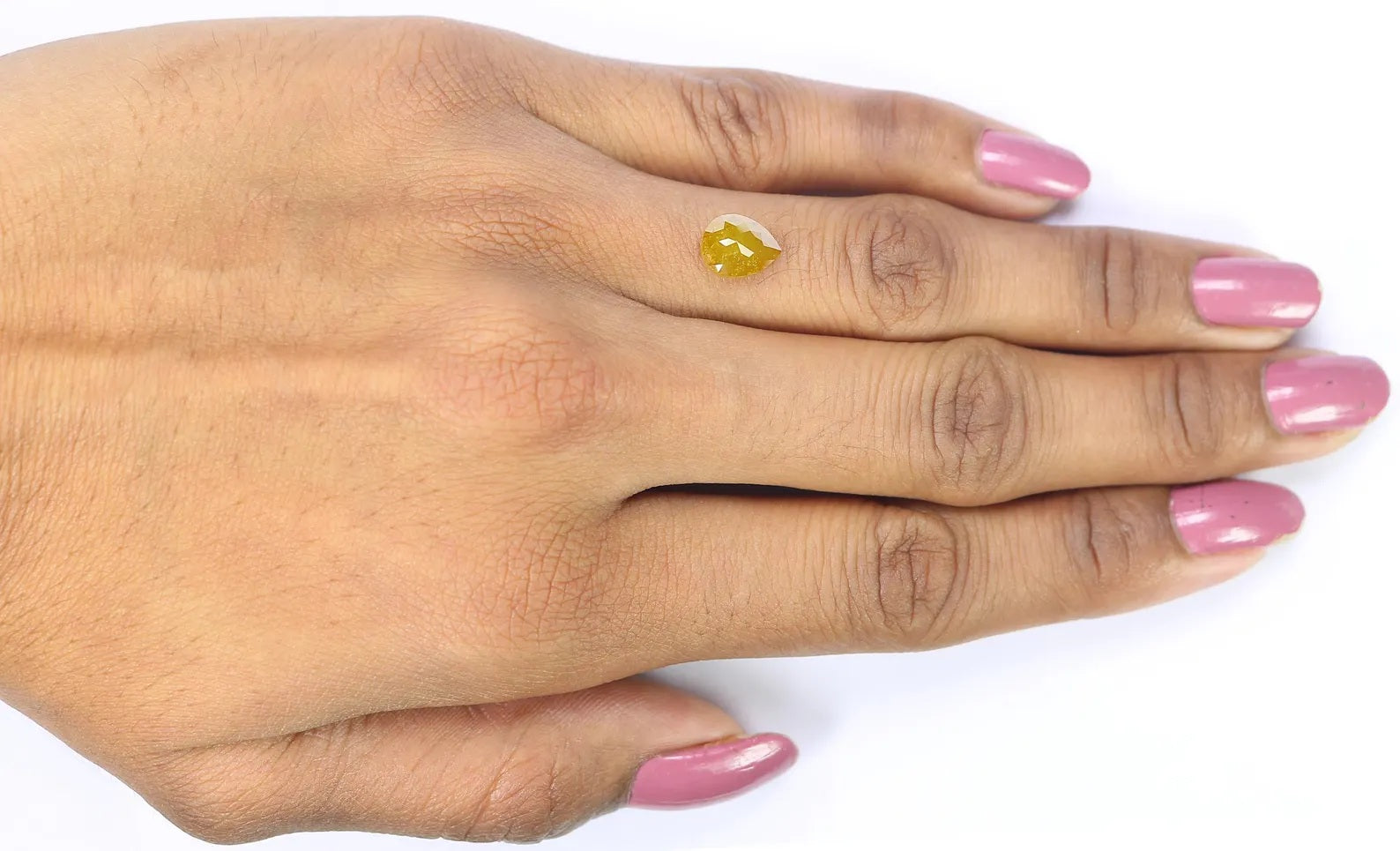 1.92 Ct Natural Loose Pear Shape Diamond Yellow Color Pear Cut Diamond 8.50 MM Natural Diamond Yellow Color Pear Rose Cut Diamond QN9131