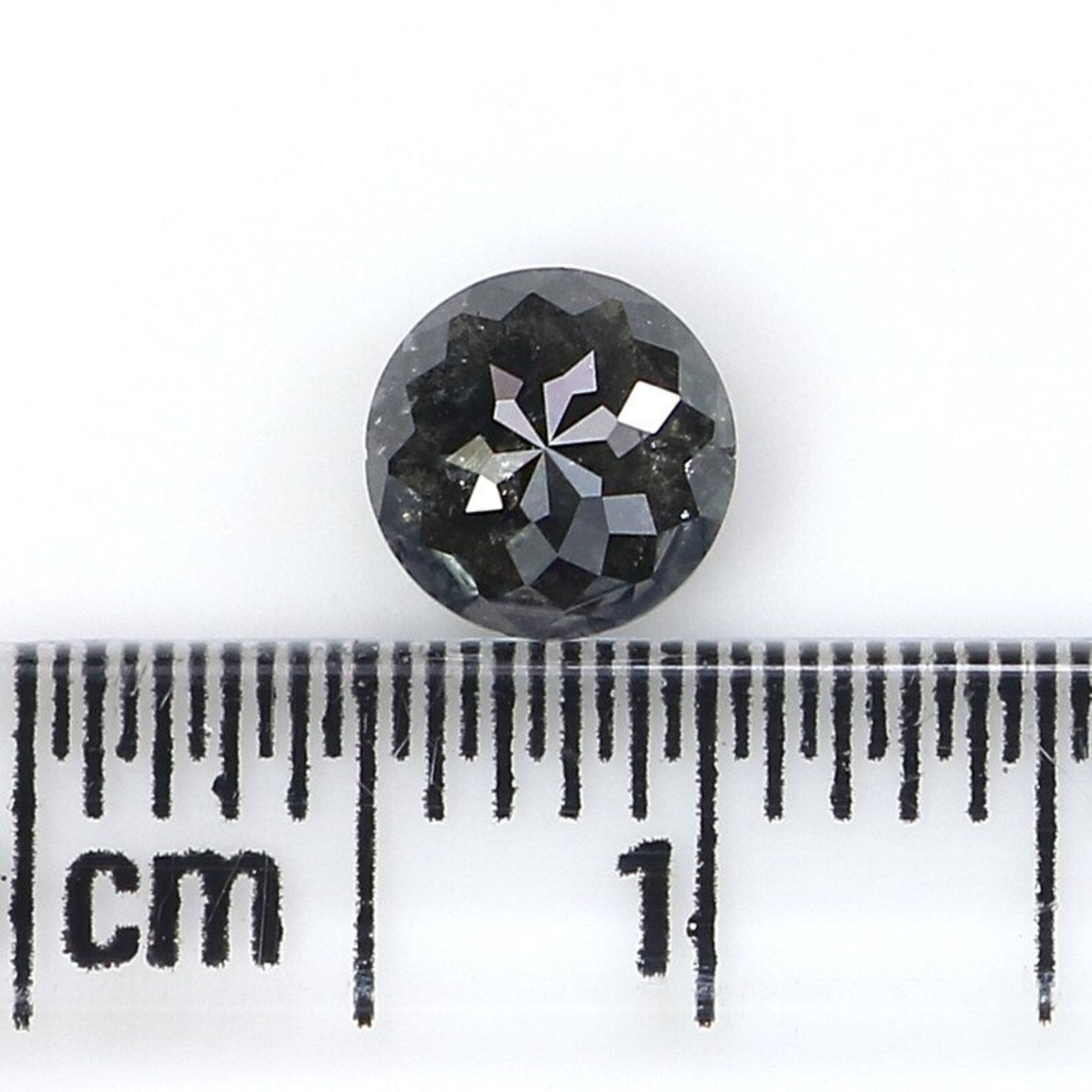 0.77 CT Natural Loose Round Cut Diamond Salt And Pepper Diamond 5.45 MM Natural Loose Diamond Black Grey Color Round Rose Cut Diamond NQ740