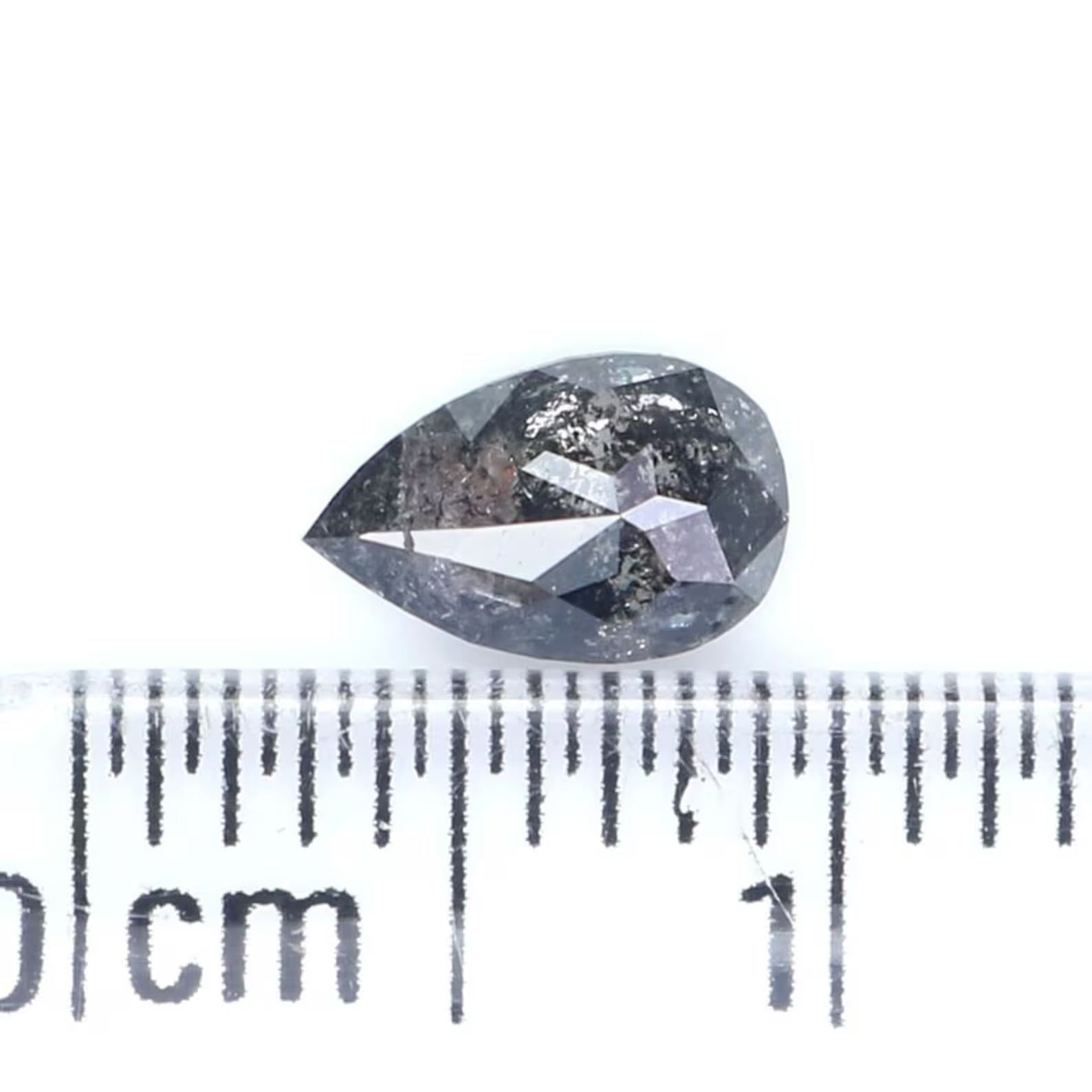 0.42 CT Natural Loose Pear Shape Diamond Salt And Pepper Pear Cut Diamond 6.45 MM Natural Loose Diamond Black Grey Color Pear Diamond NQ2117